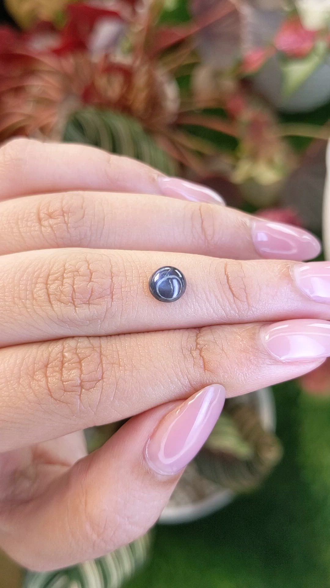 1.58 Ct. Greyish Blue Star Sapphire from Ceylon (Sri Lanka) Size Video