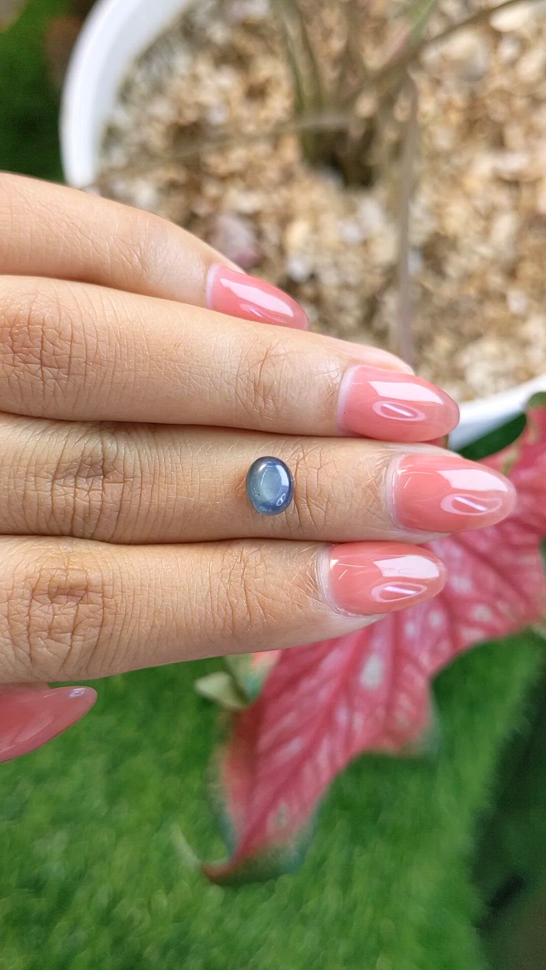 1.54 Ct. Greyish Blue Star Sapphire from Ceylon (Sri Lanka) Size Video