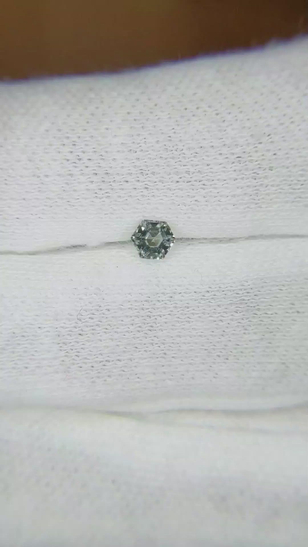 0.29 Ct. Greenish Blue Sapphire from Ceylon (Sri Lanka) Size Video