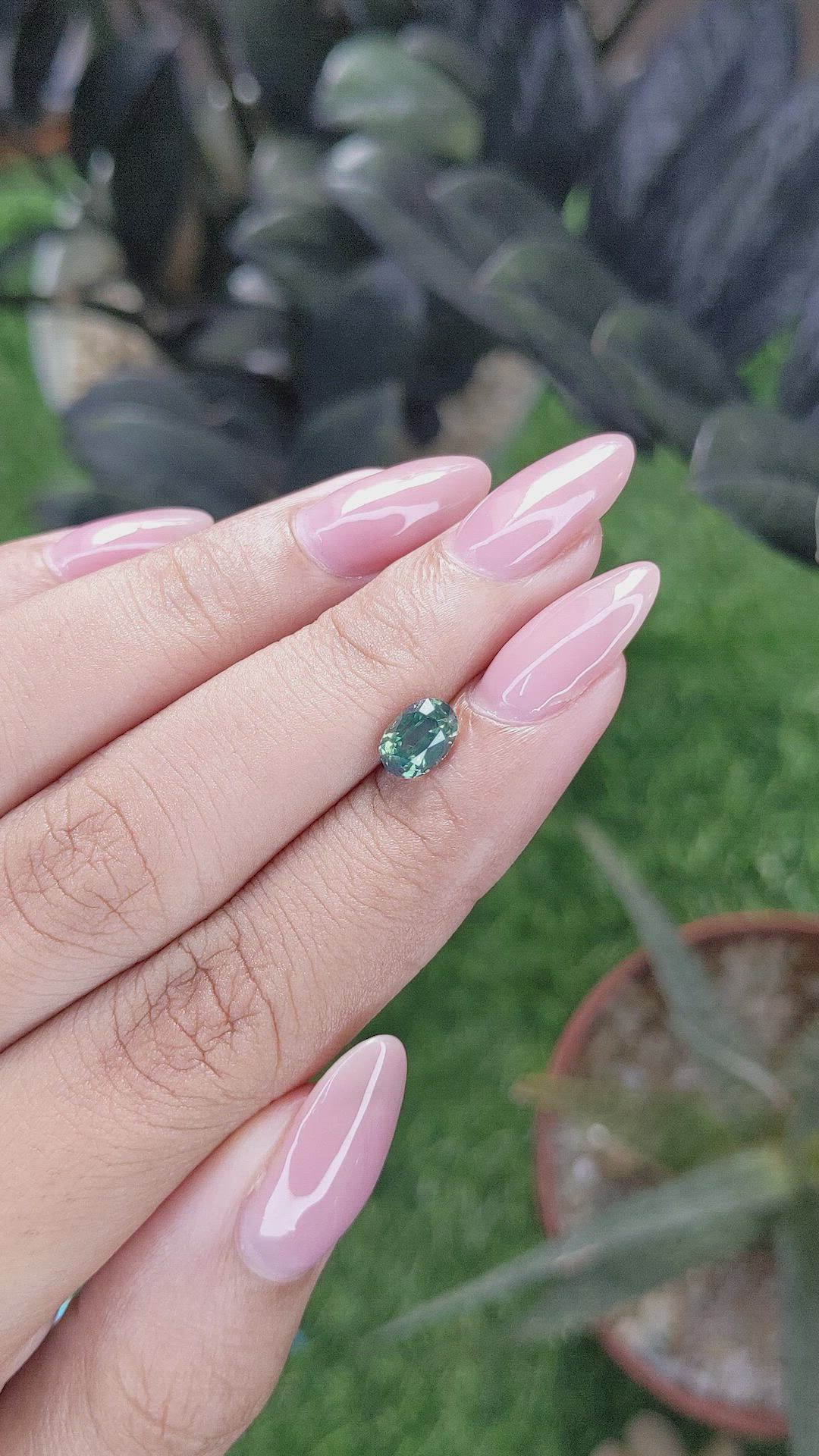 1.12 Ct. Bluish Green Sapphire from Africa Size Video