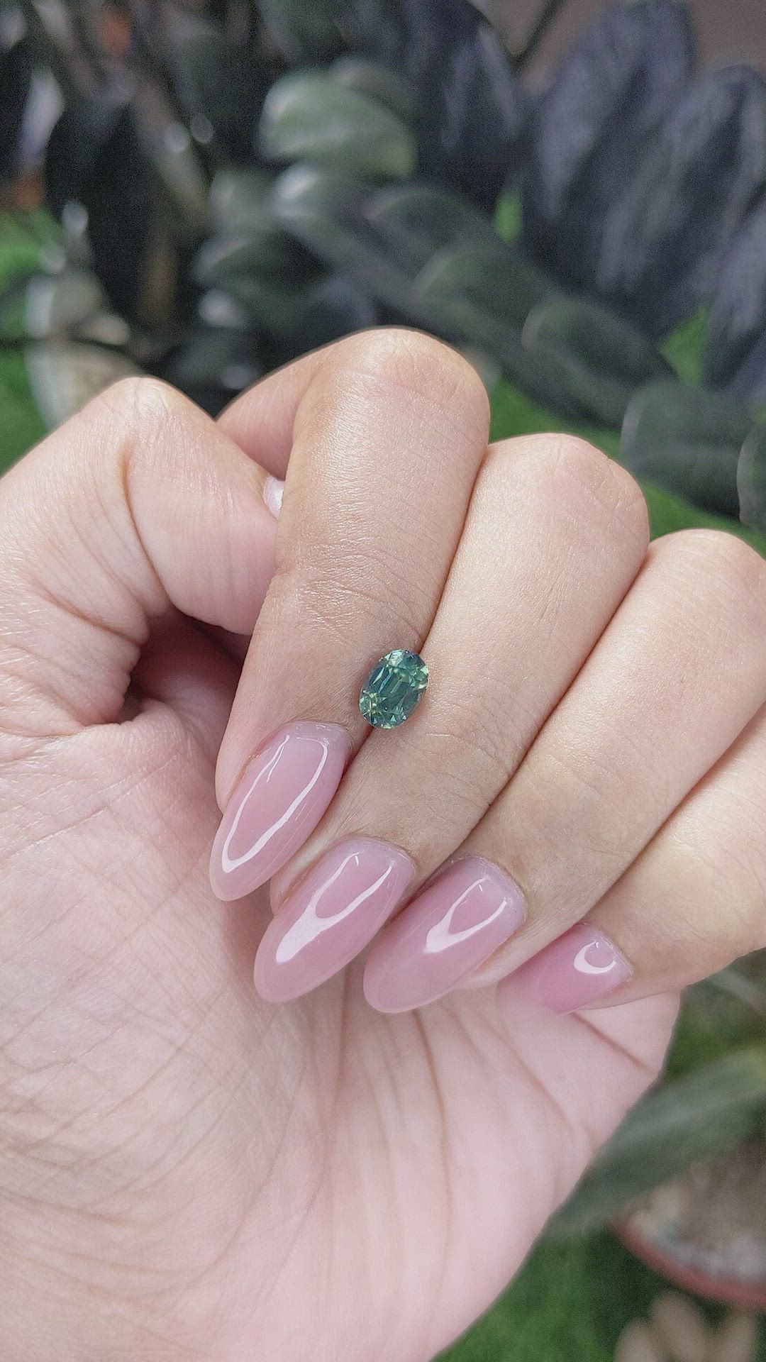 1.12 Ct. Bluish Green Sapphire from Africa Size Video