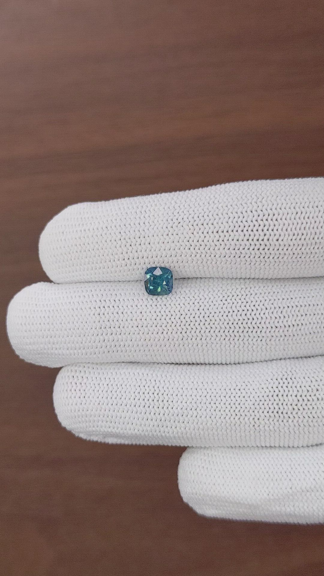 1.09 Ct. Greenish Blue Sapphire from Africa Size Video