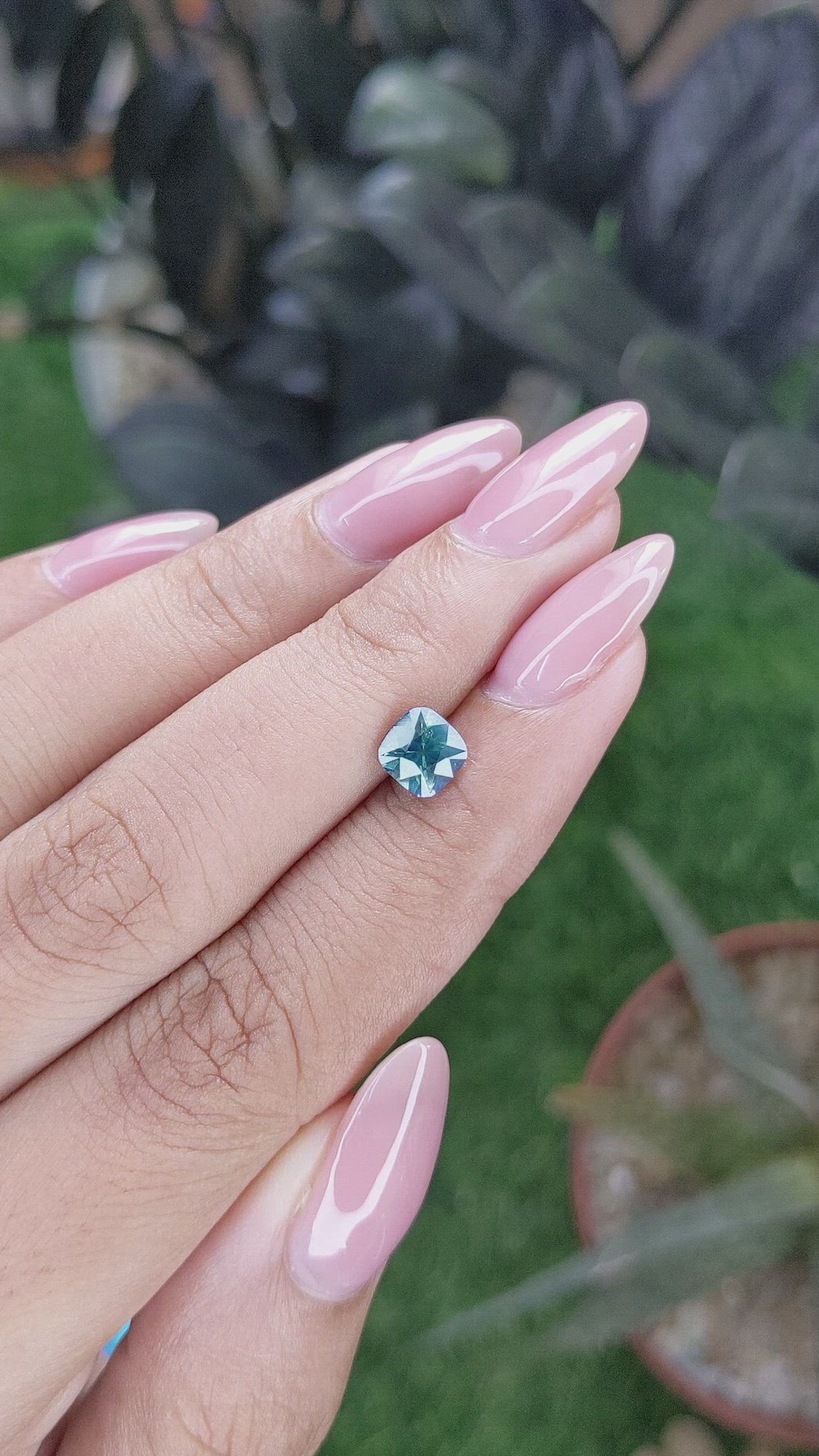 1.09 Ct. Greenish Blue Sapphire from Africa Size Video