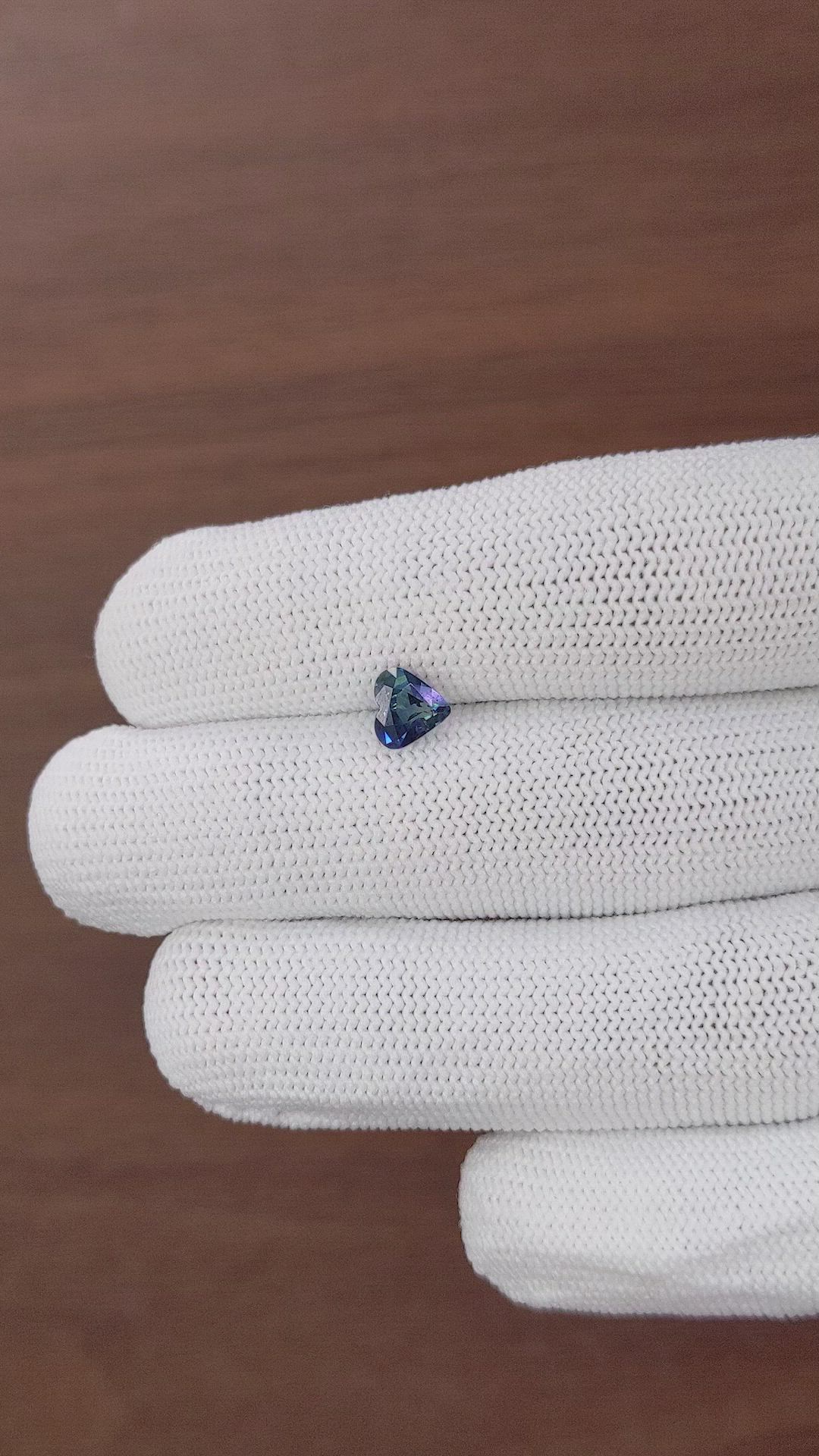 1.08 Ct. Greenish Blue Sapphire from Africa Size Video