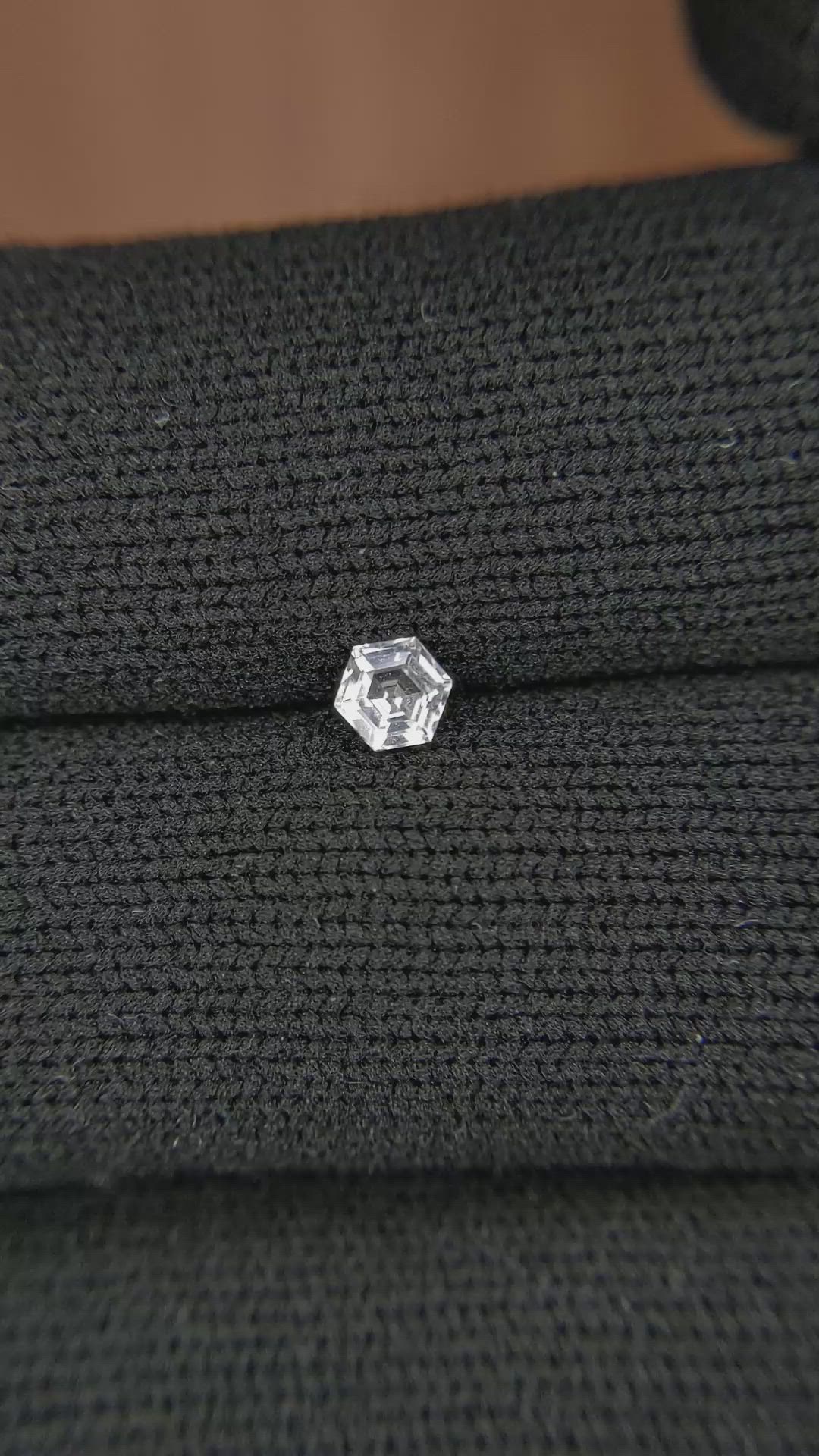 0.29 Ct. White Sapphire from Ceylon (Sri Lanka) Size Video