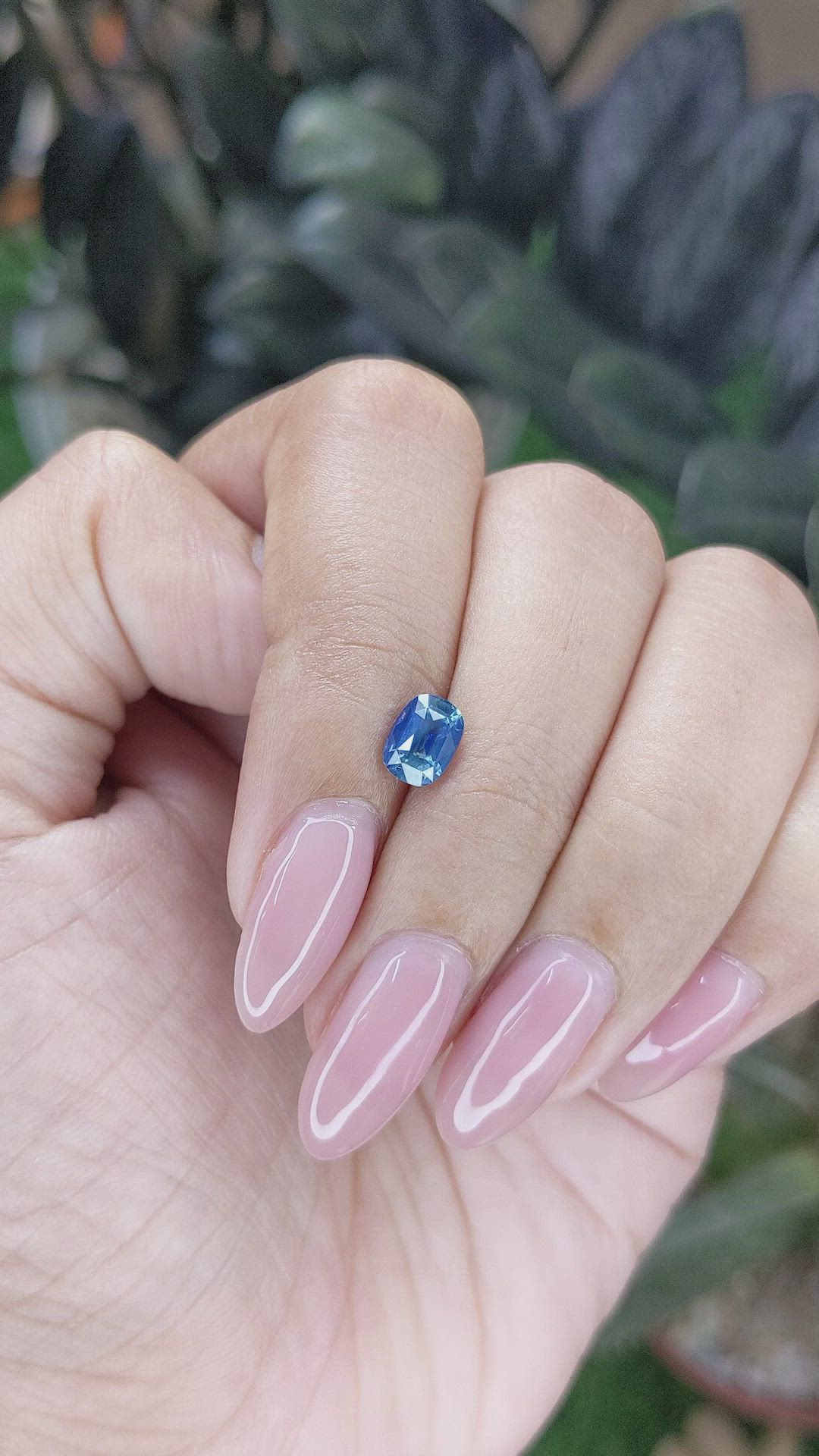 1.01 Ct. Greenish Blue Sapphire from Africa Size Video