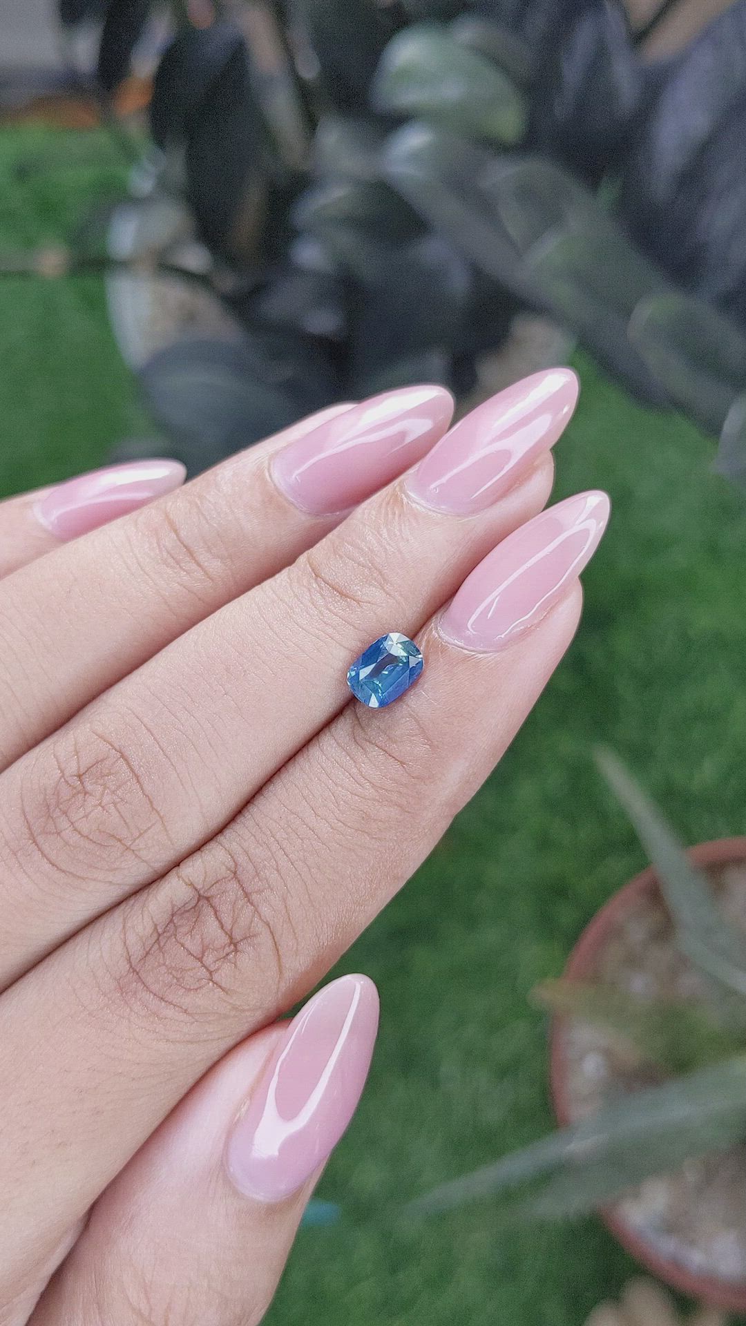 1.01 Ct. Greenish Blue Sapphire from Africa Size Video