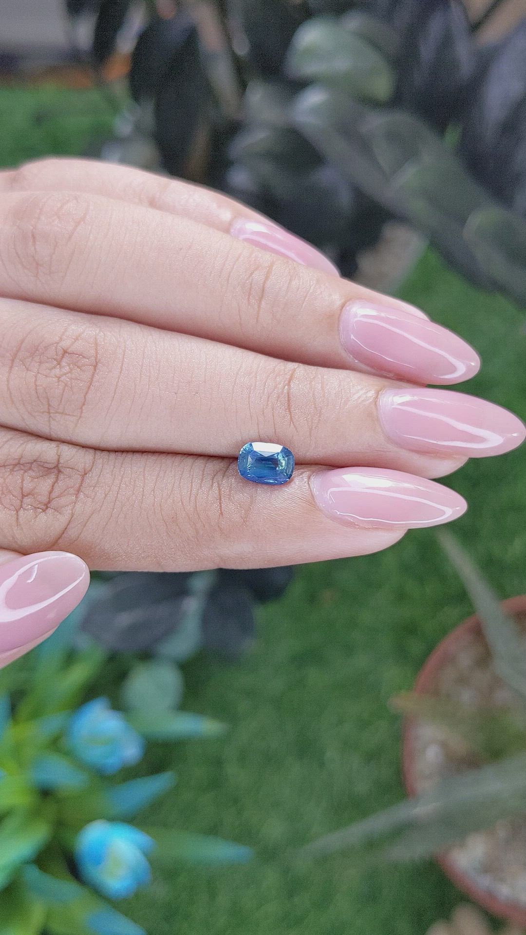 1.01 Ct. Greenish Blue Sapphire from Africa Size Video