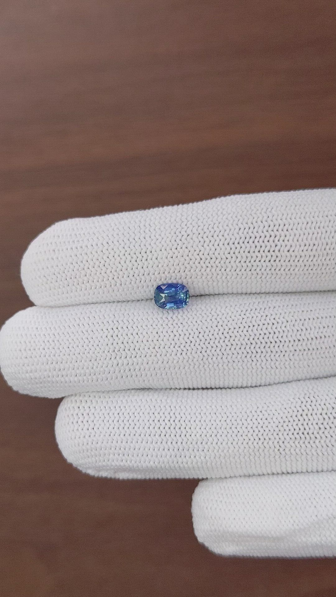 1.01 Ct. Greenish Blue Sapphire from Africa Size Video