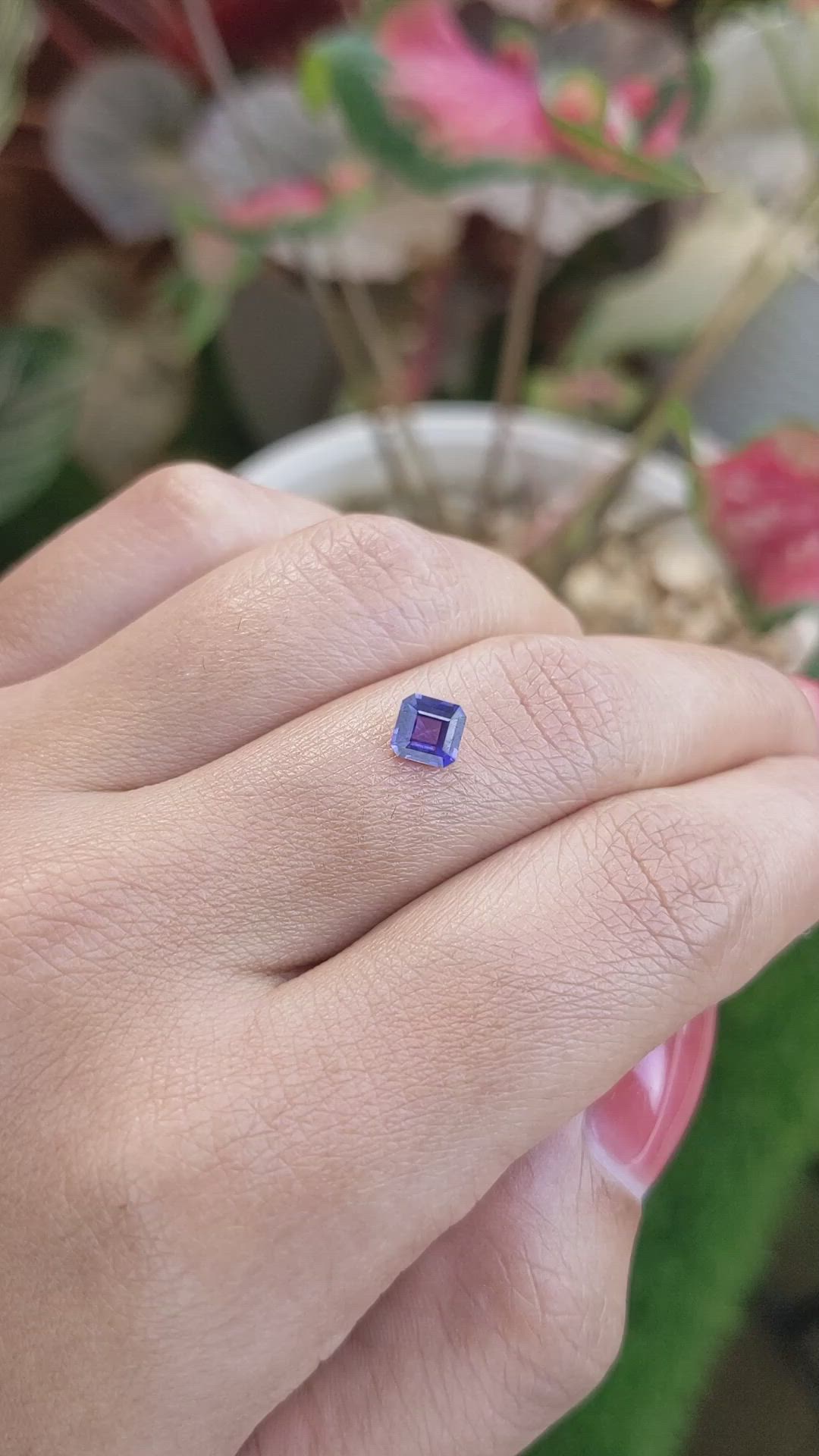 0.68 Ct. Violet Sapphire from Ceylon (Sri Lanka) Size Video