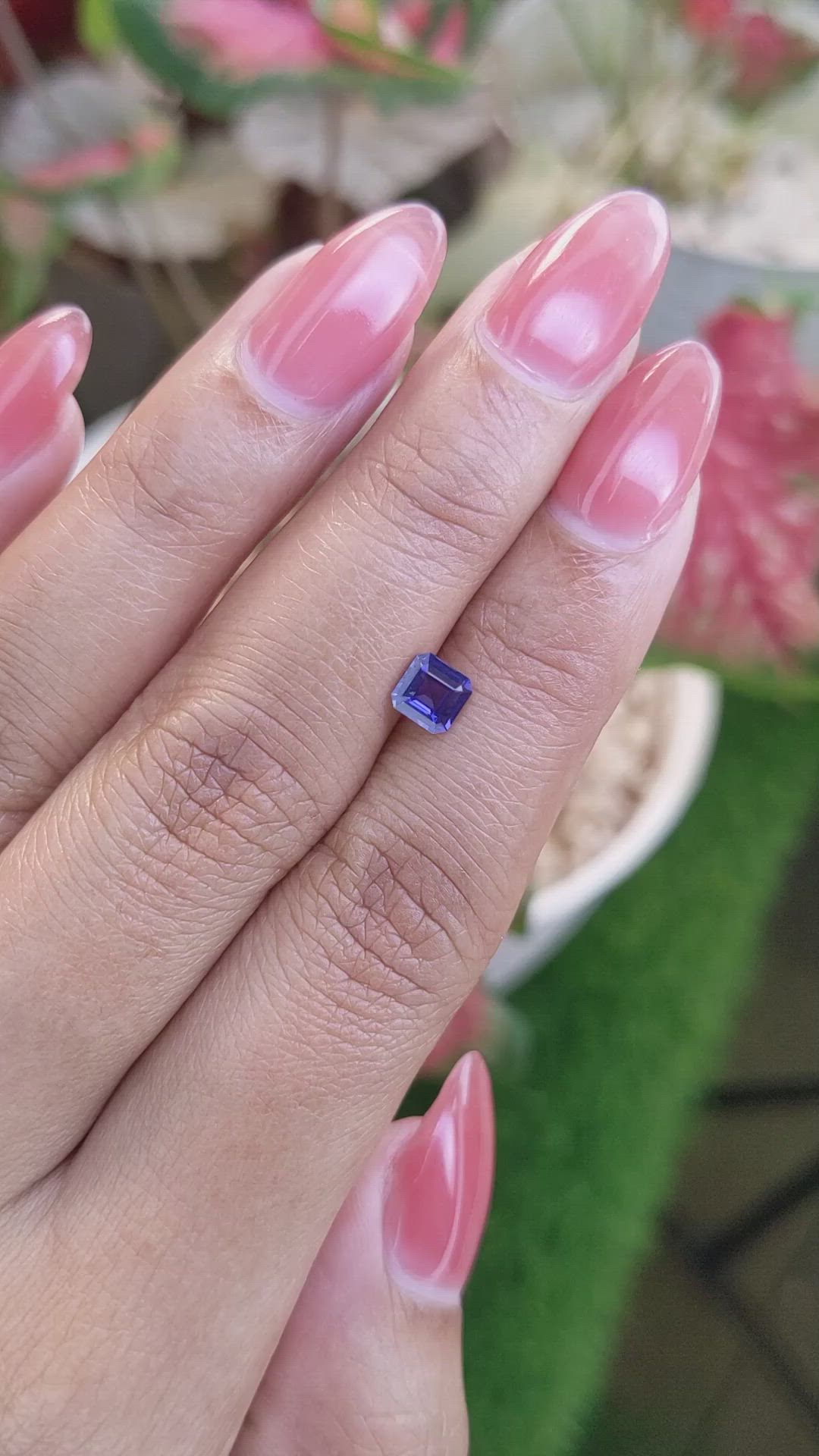 0.68 Ct. Violet Sapphire from Ceylon (Sri Lanka) Size Video