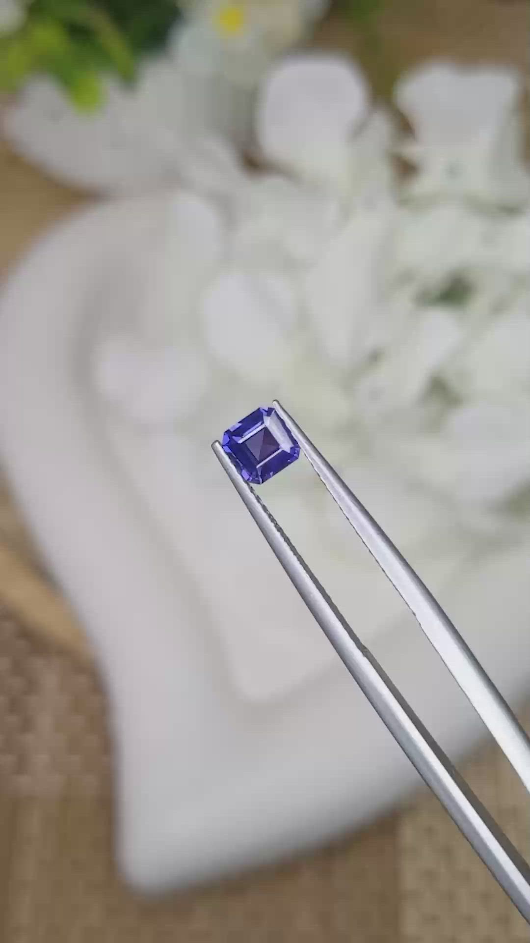 0.68 Ct. Violet Sapphire from Ceylon (Sri Lanka) Size Video