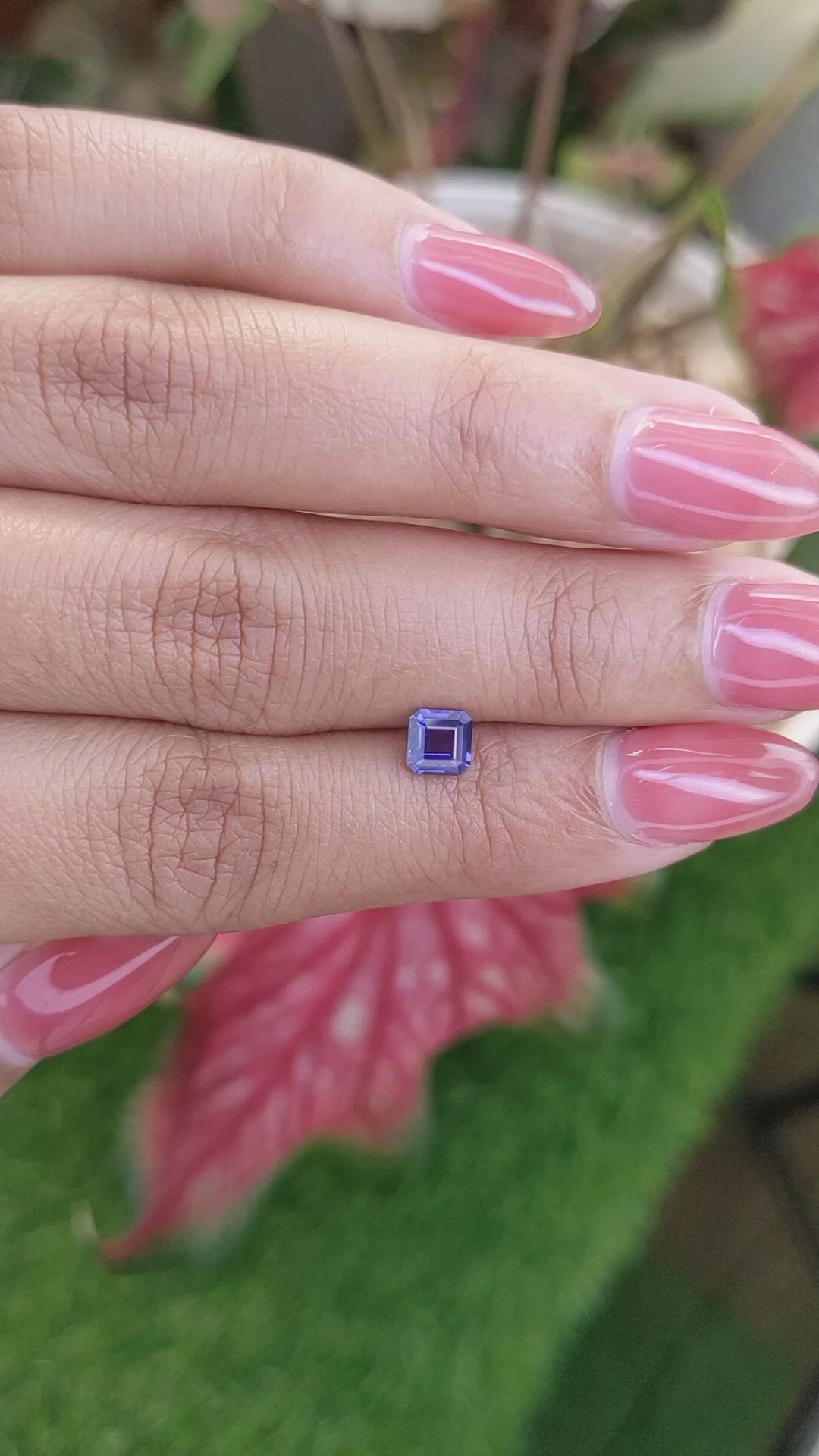 0.68 Ct. Violet Sapphire from Ceylon (Sri Lanka) Size Video