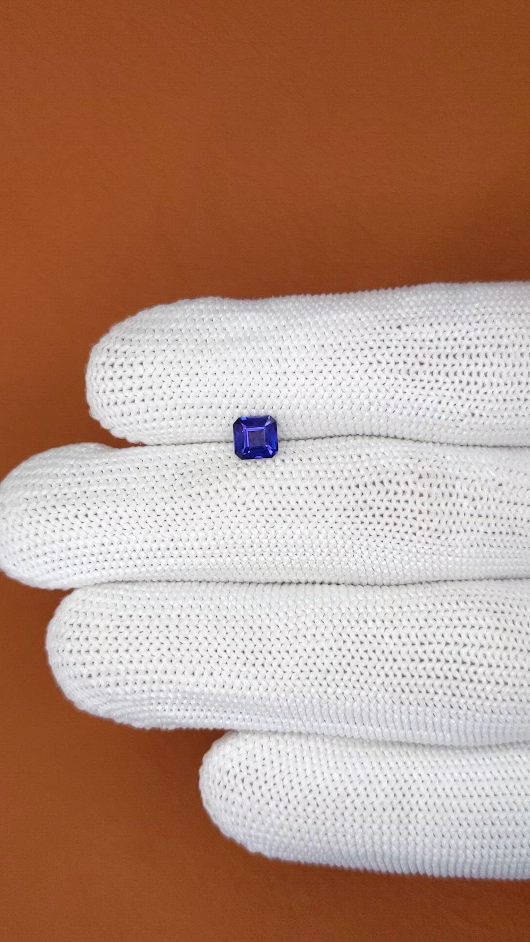 0.68 Ct. Violet Sapphire from Ceylon (Sri Lanka) Size Video
