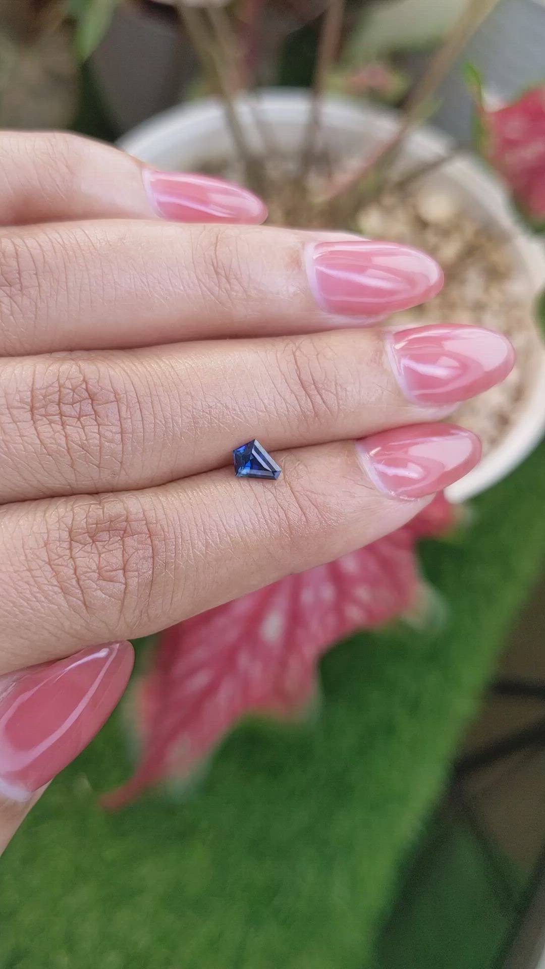 0.45 Ct. Greenish Blue Sapphire from Ceylon (Sri Lanka) Size Video