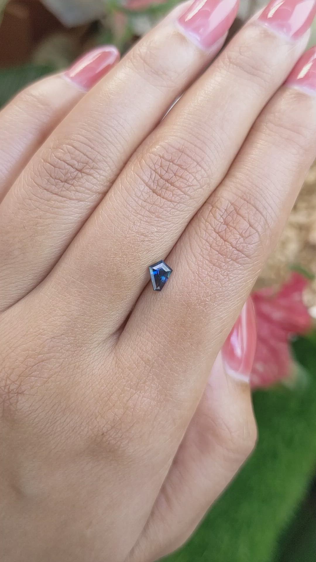 0.45 Ct. Greenish Blue Sapphire from Ceylon (Sri Lanka) Size Video