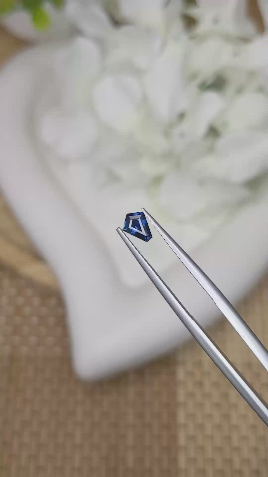 0.45 Ct. Greenish Blue Sapphire from Ceylon (Sri Lanka) Size Video
