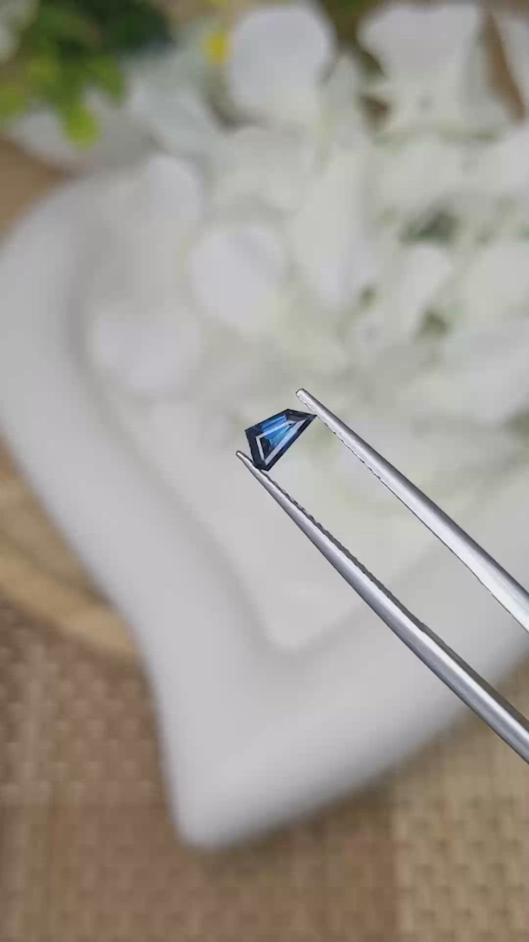 0.40 Ct. Greenish Blue Sapphire from Ceylon (Sri Lanka) Size Video