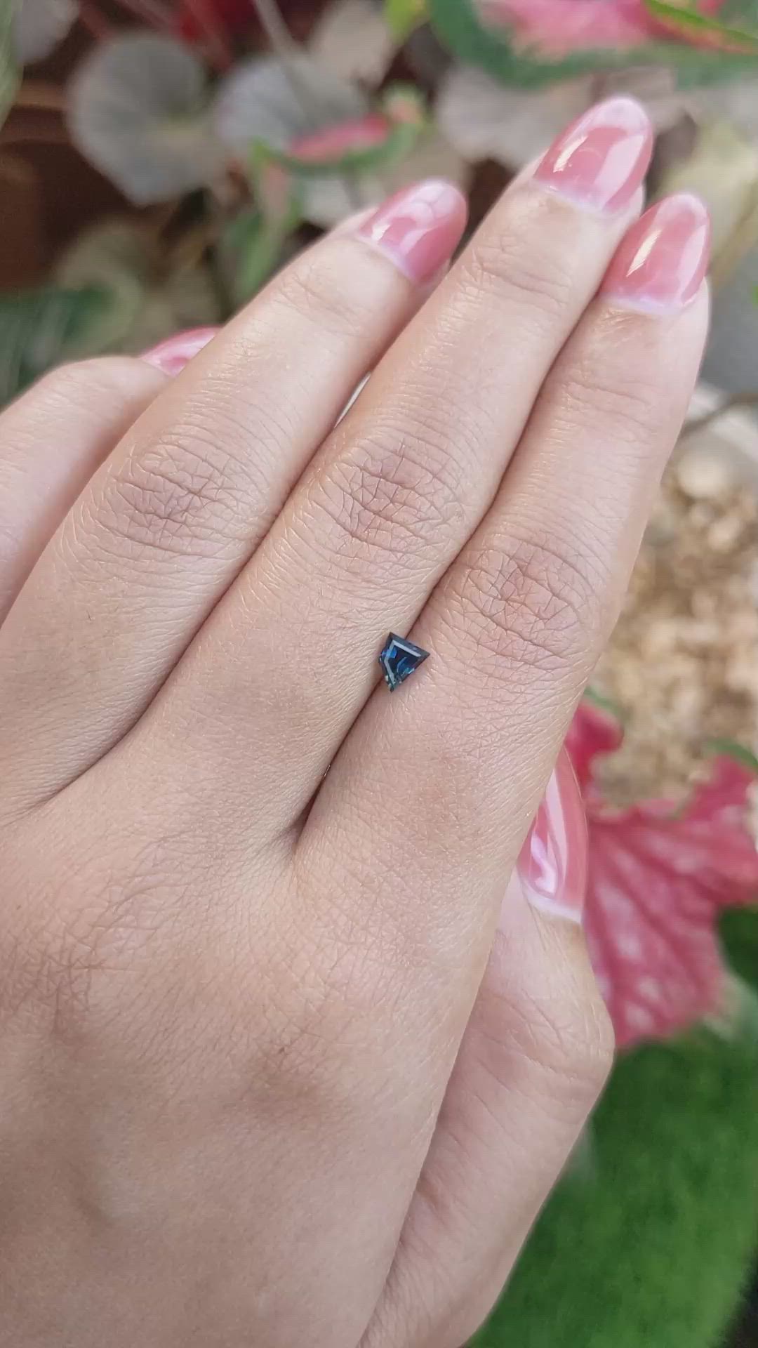 0.42 Ct. Greenish Blue Sapphire from Ceylon (Sri Lanka) Size Video