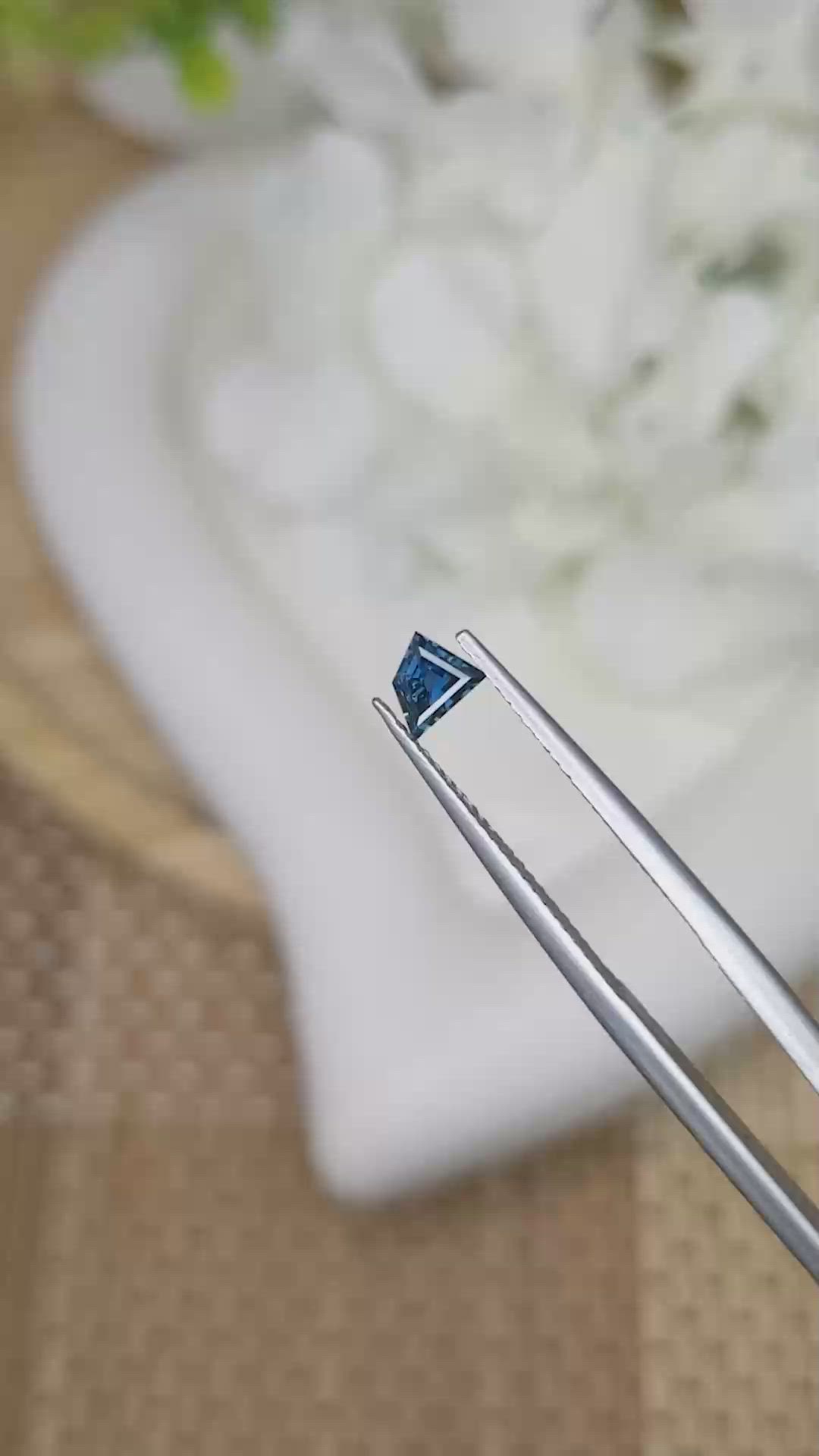 0.42 Ct. Greenish Blue Sapphire from Ceylon (Sri Lanka) Size Video