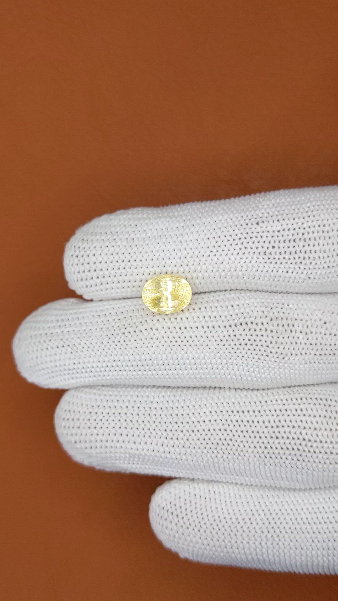 3.31 Ct. Yellow Sapphire from Ceylon (Sri Lanka) Size Video