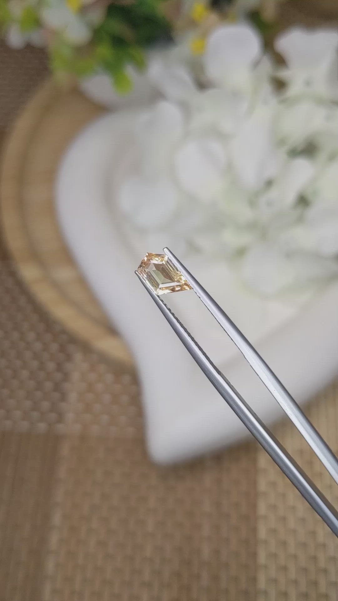 1.10 Ct. Peach Sapphire from Ceylon (Sri Lanka) Size Video