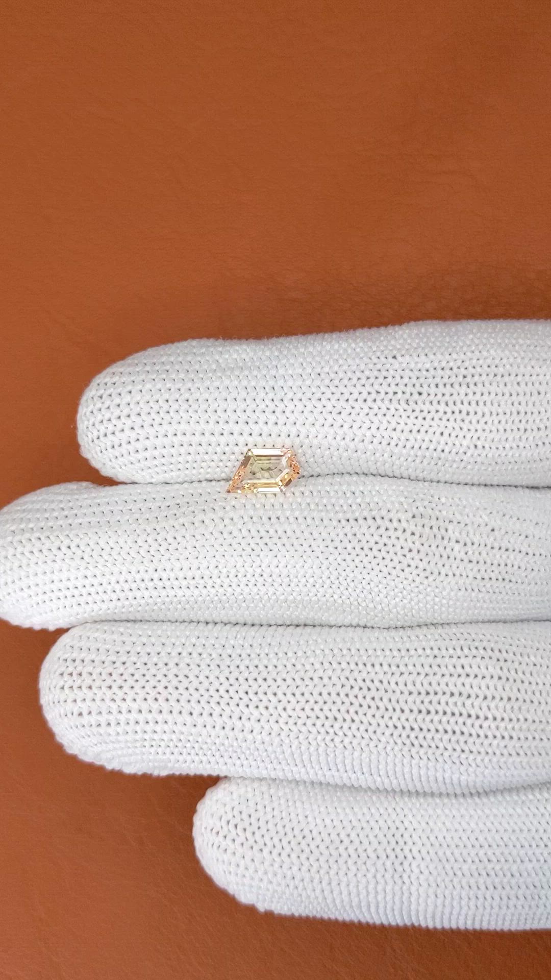 1.10 Ct. Peach Sapphire from Ceylon (Sri Lanka) Size Video