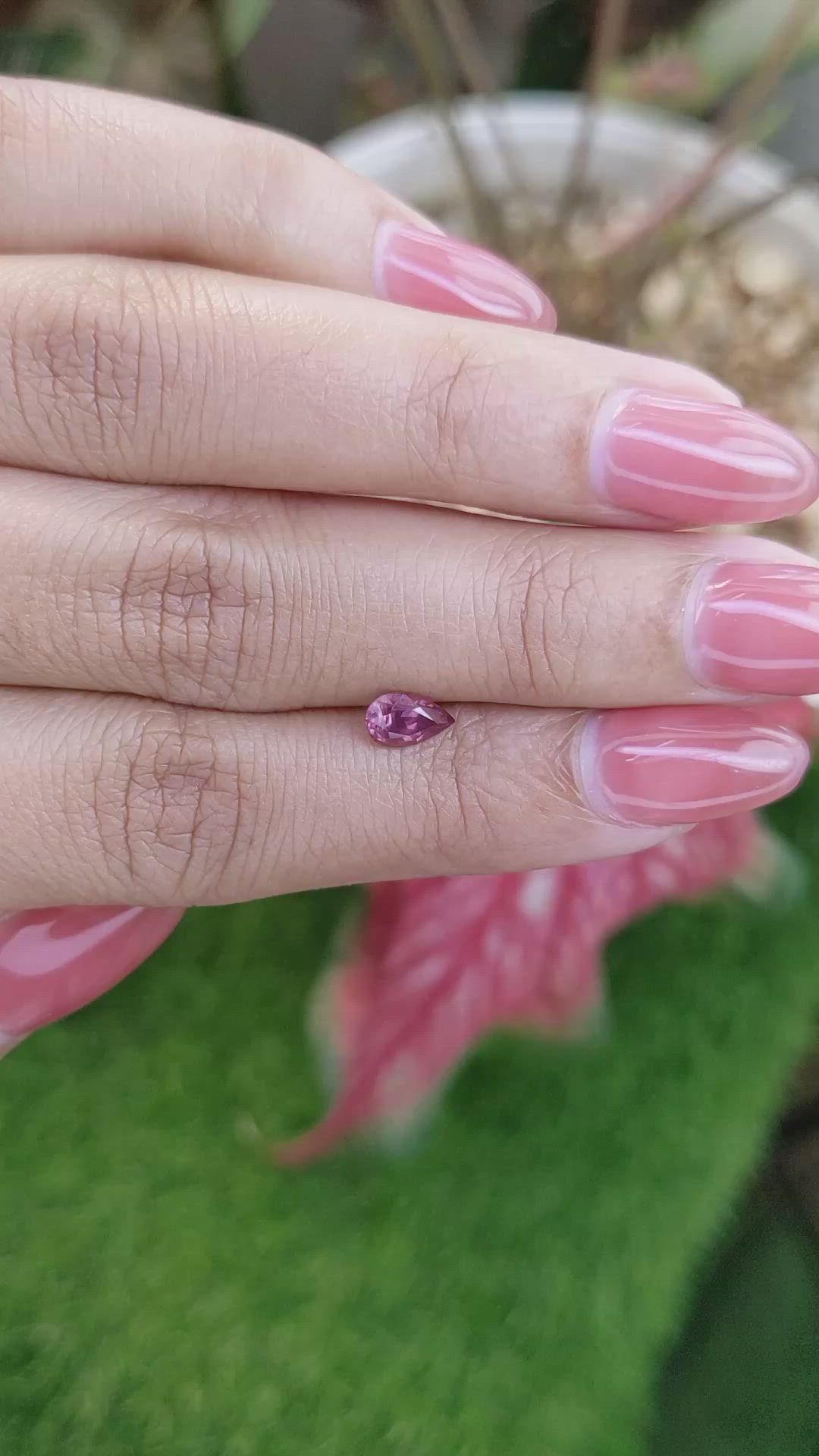 0.62 Ct. Purplish Pink Sapphire from Ceylon (Sri Lanka) Size Video