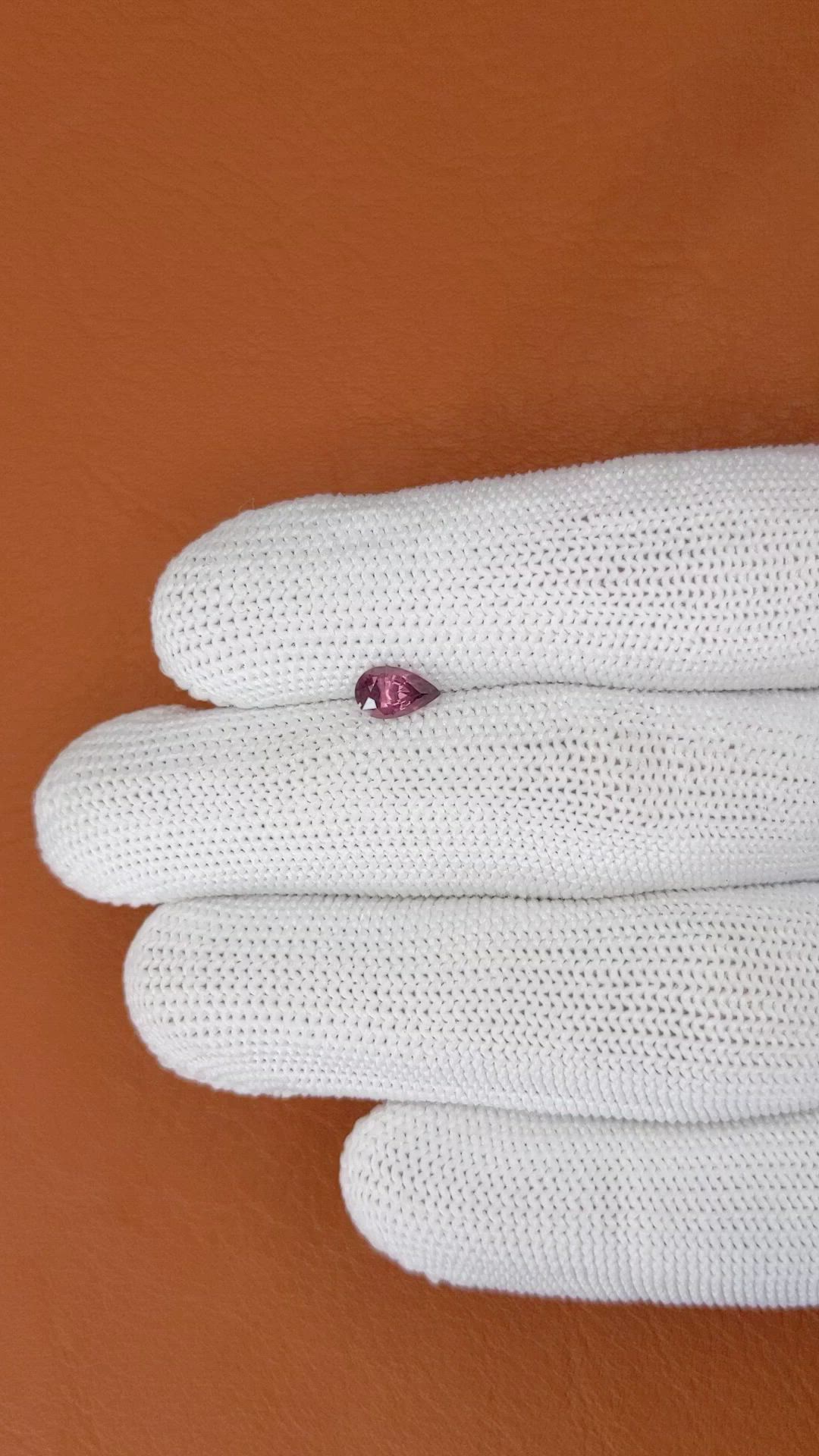 0.62 Ct. Purplish Pink Sapphire from Ceylon (Sri Lanka) Size Video