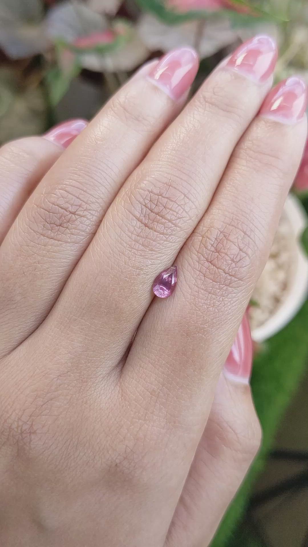 0.62 Ct. Purplish Pink Sapphire from Ceylon (Sri Lanka) Size Video