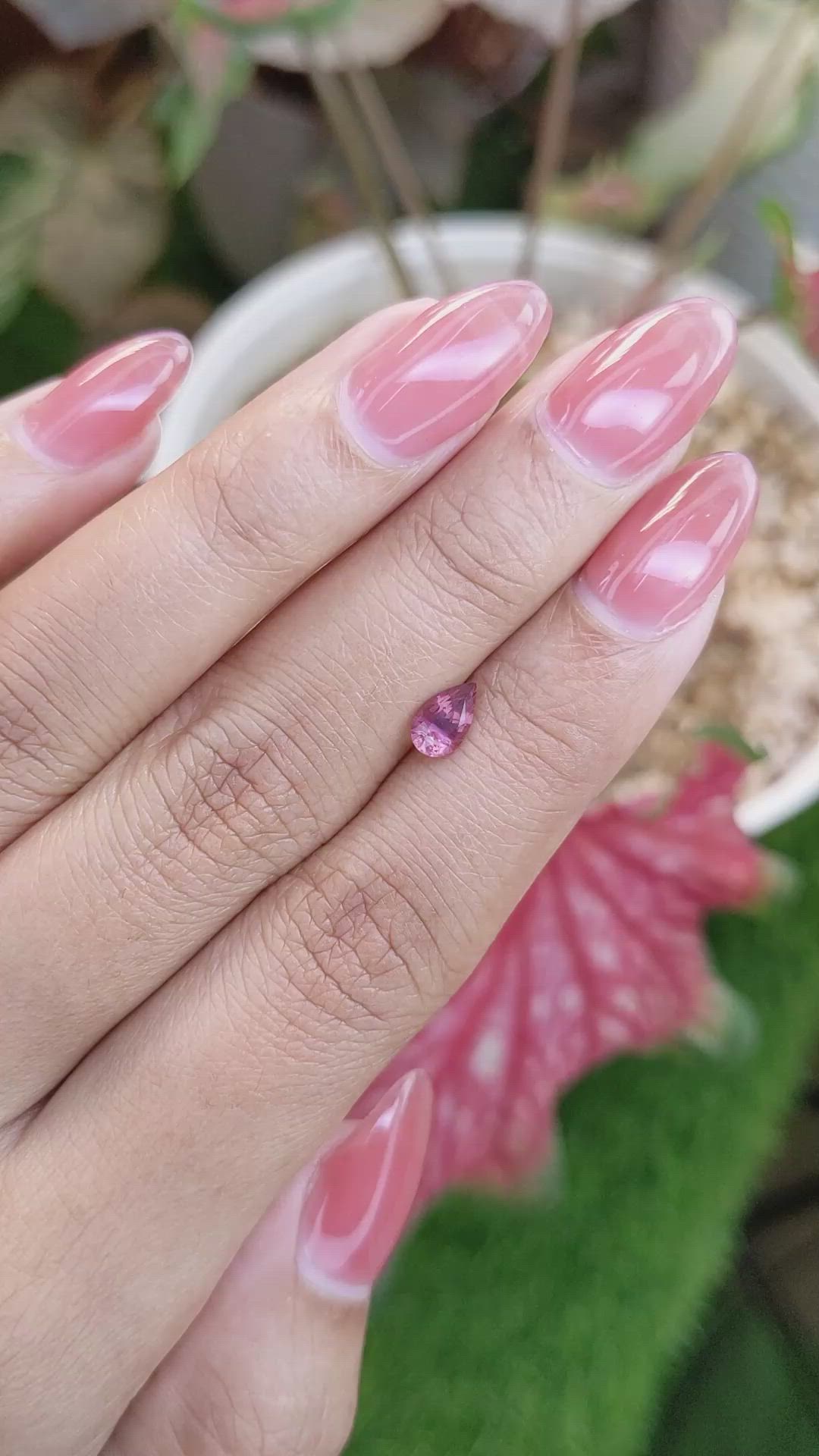 0.62 Ct. Purplish Pink Sapphire from Ceylon (Sri Lanka) Size Video