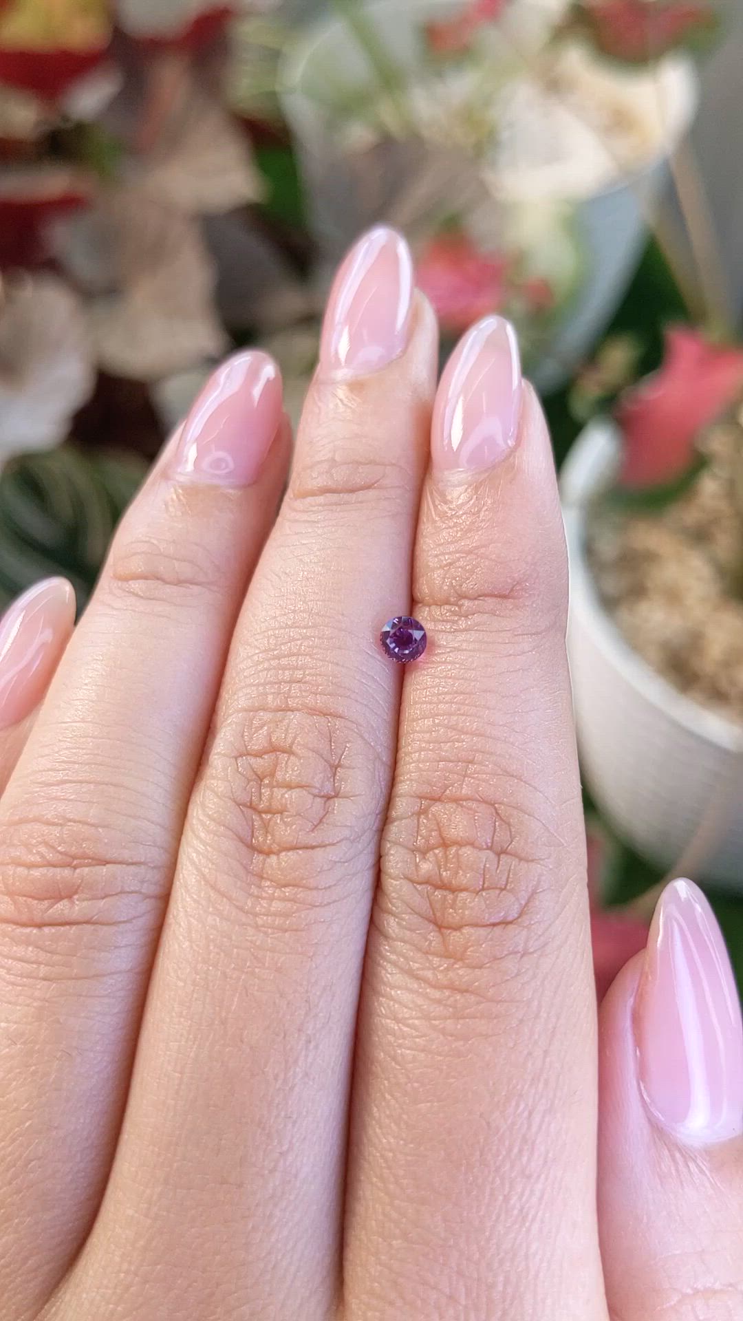 0.43 Ct. Pinkish Purple Sapphire from Ceylon (Sri Lanka) Size Video