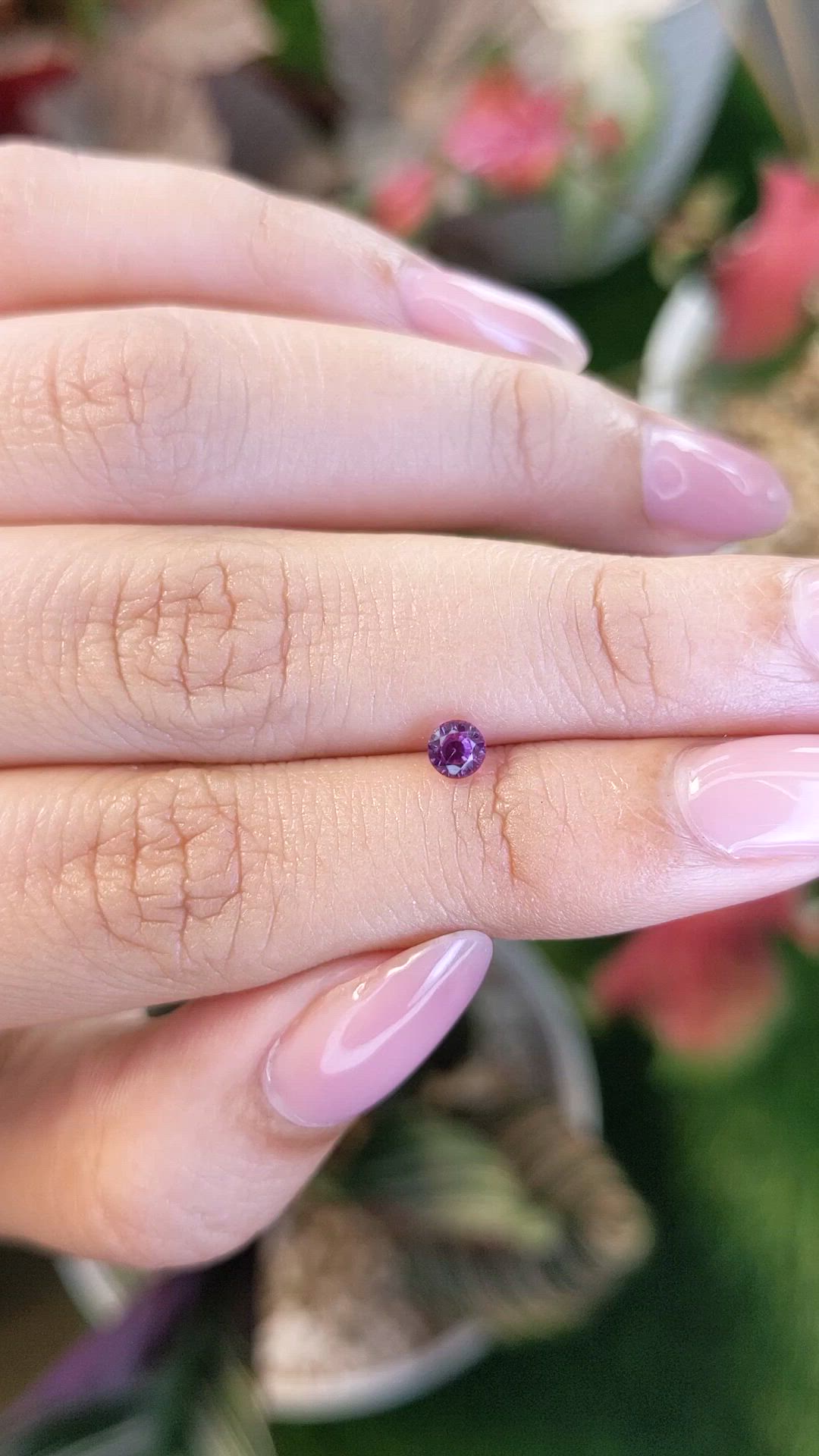 0.43 Ct. Pinkish Purple Sapphire from Ceylon (Sri Lanka) Size Video