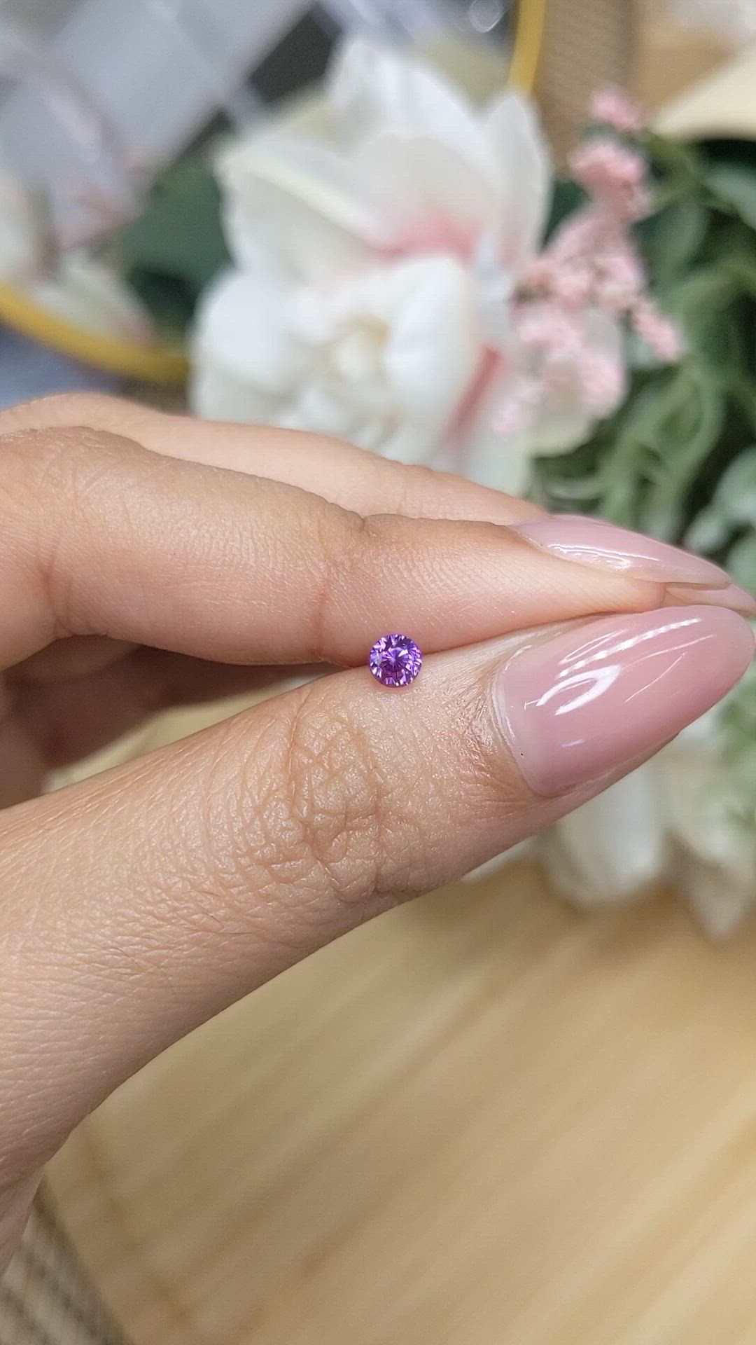 0.43 Ct. Pinkish Purple Sapphire from Ceylon (Sri Lanka) Size Video