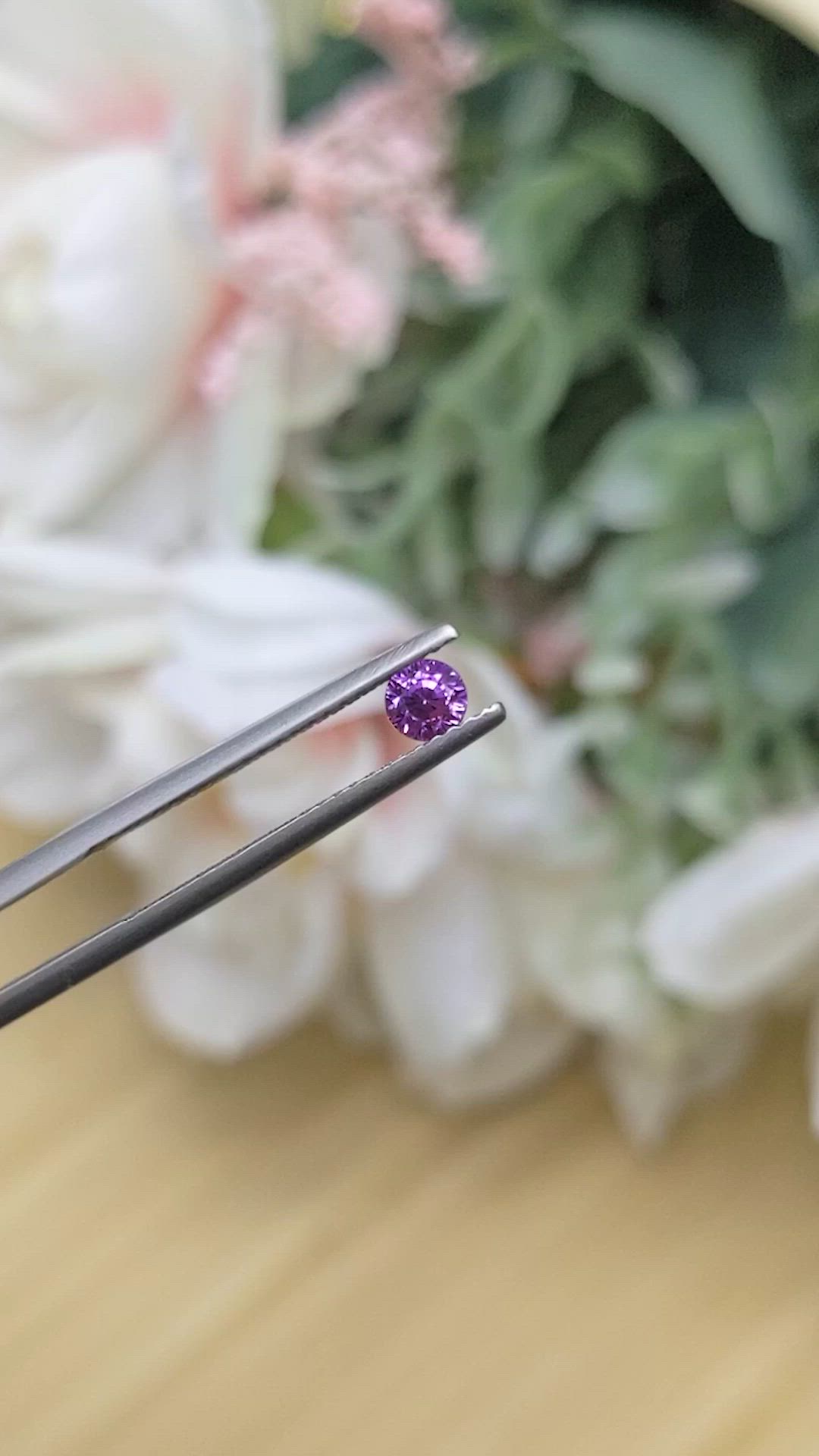 0.43 Ct. Pinkish Purple Sapphire from Ceylon (Sri Lanka) Size Video