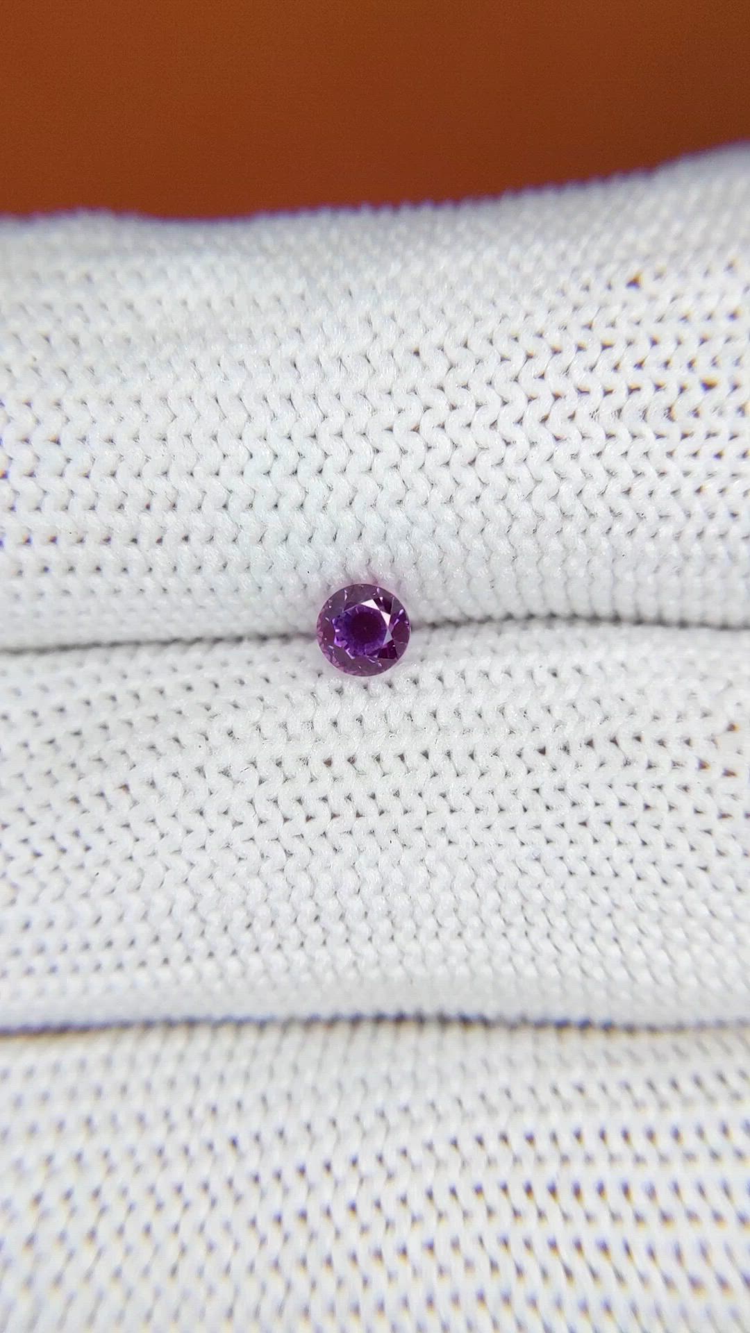 0.43 Ct. Pinkish Purple Sapphire from Ceylon (Sri Lanka) Size Video