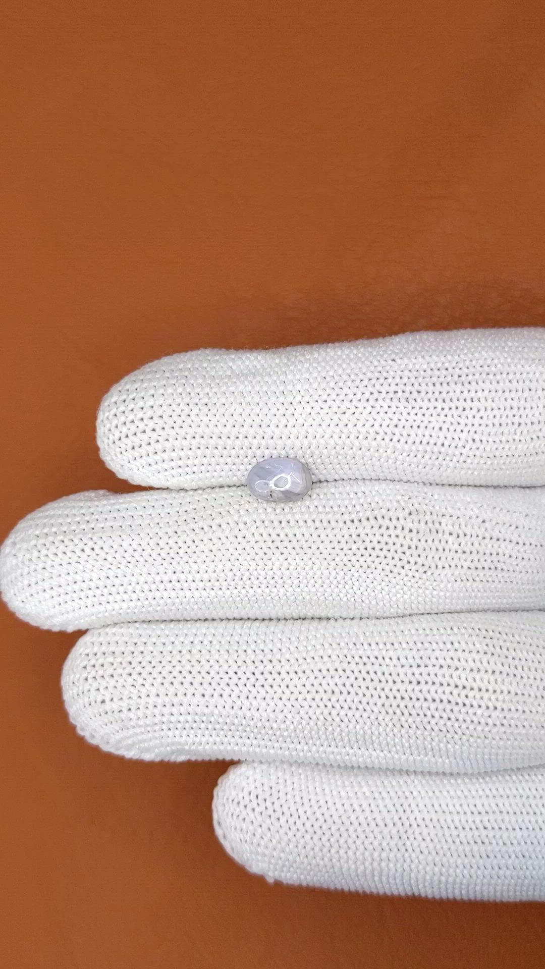 1.18 Ct. Bluish Grey Star Sapphire from Ceylon (Sri Lanka) Size Video