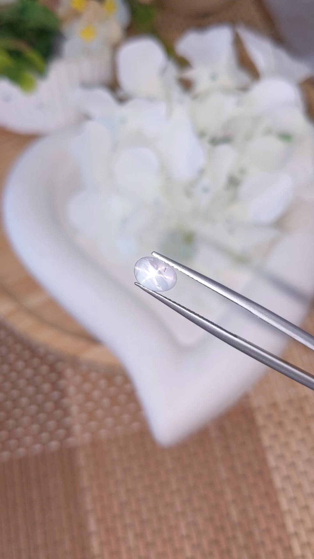 1.18 Ct. Bluish Grey Star Sapphire from Ceylon (Sri Lanka) Size Video