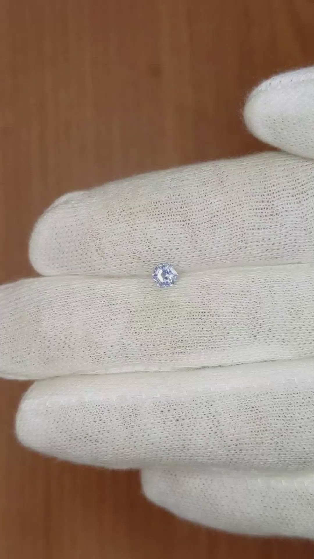 0.30 Ct. Greyish Blue Sapphire from Ceylon (Sri Lanka) Size Video