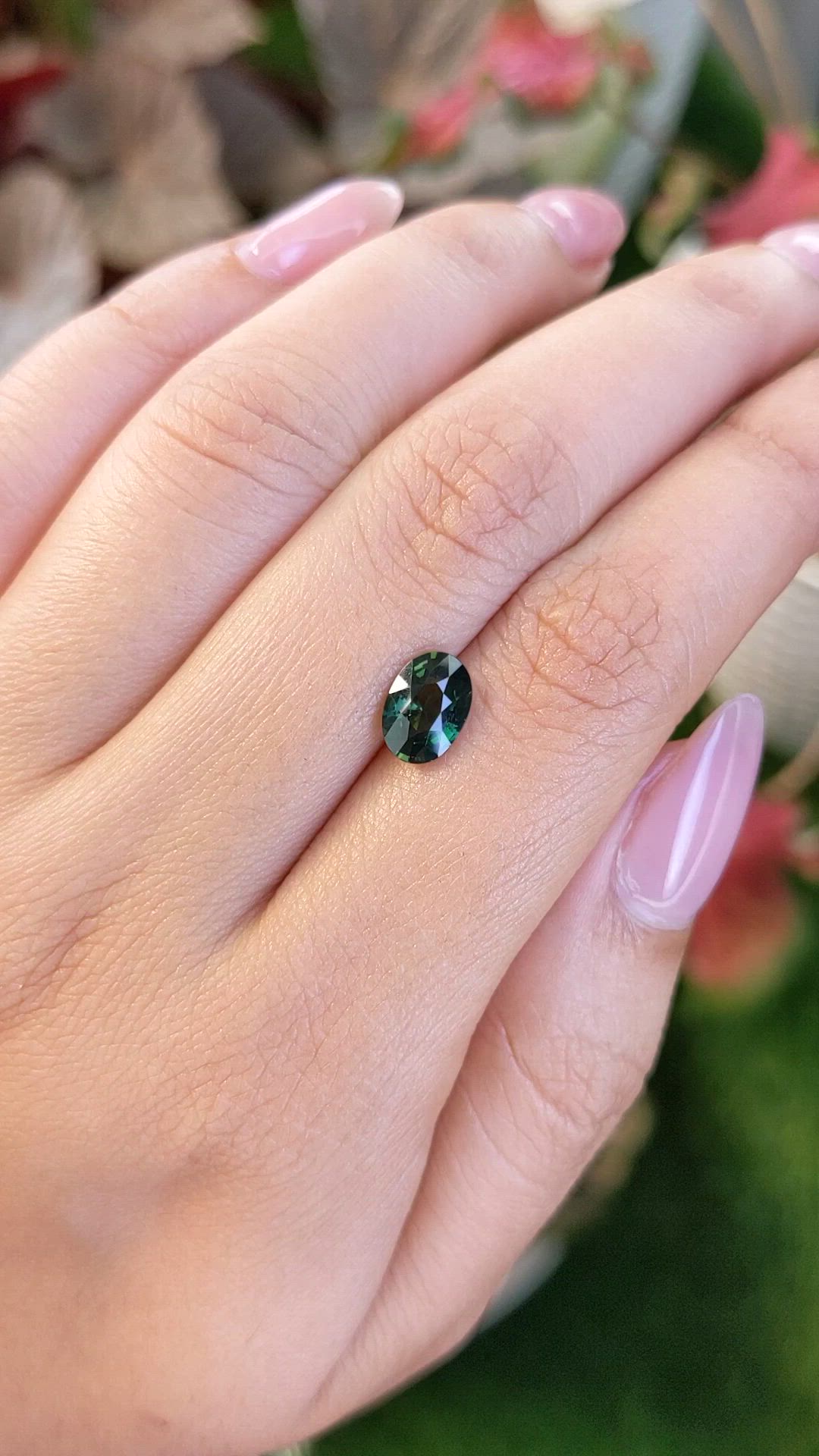 1.59 Ct. Bluish Green Sapphire from Ceylon (Sri Lanka) Size Video
