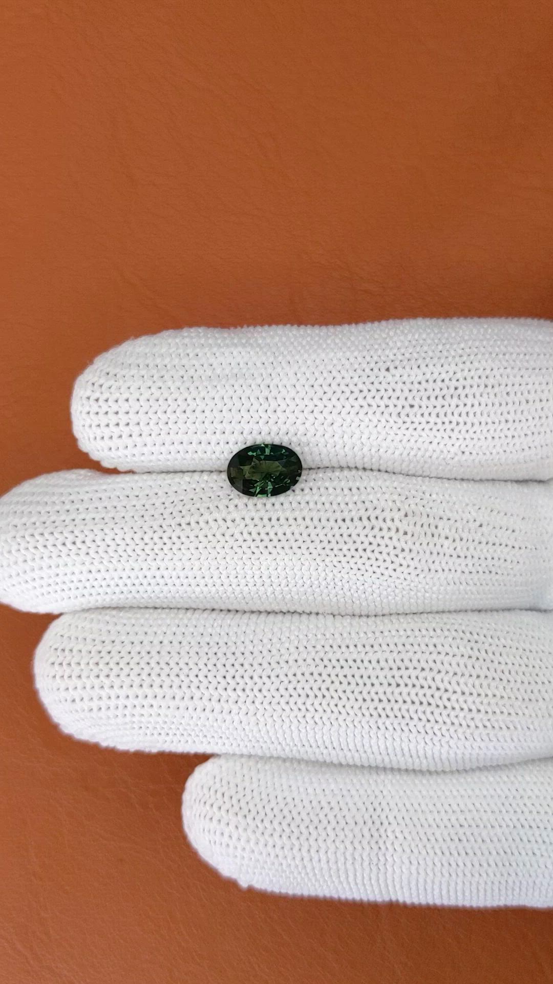 1.59 Ct. Bluish Green Sapphire from Ceylon (Sri Lanka) Size Video