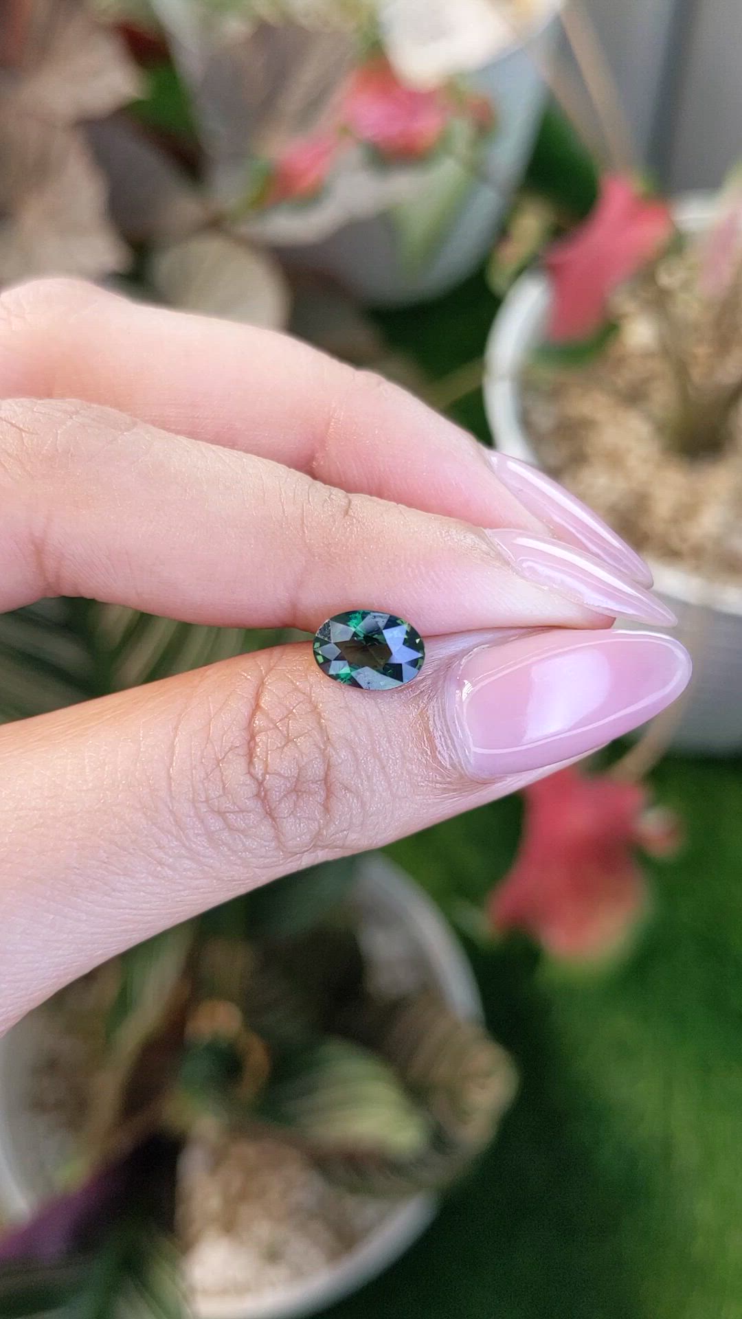 1.59 Ct. Bluish Green Sapphire from Ceylon (Sri Lanka) Size Video