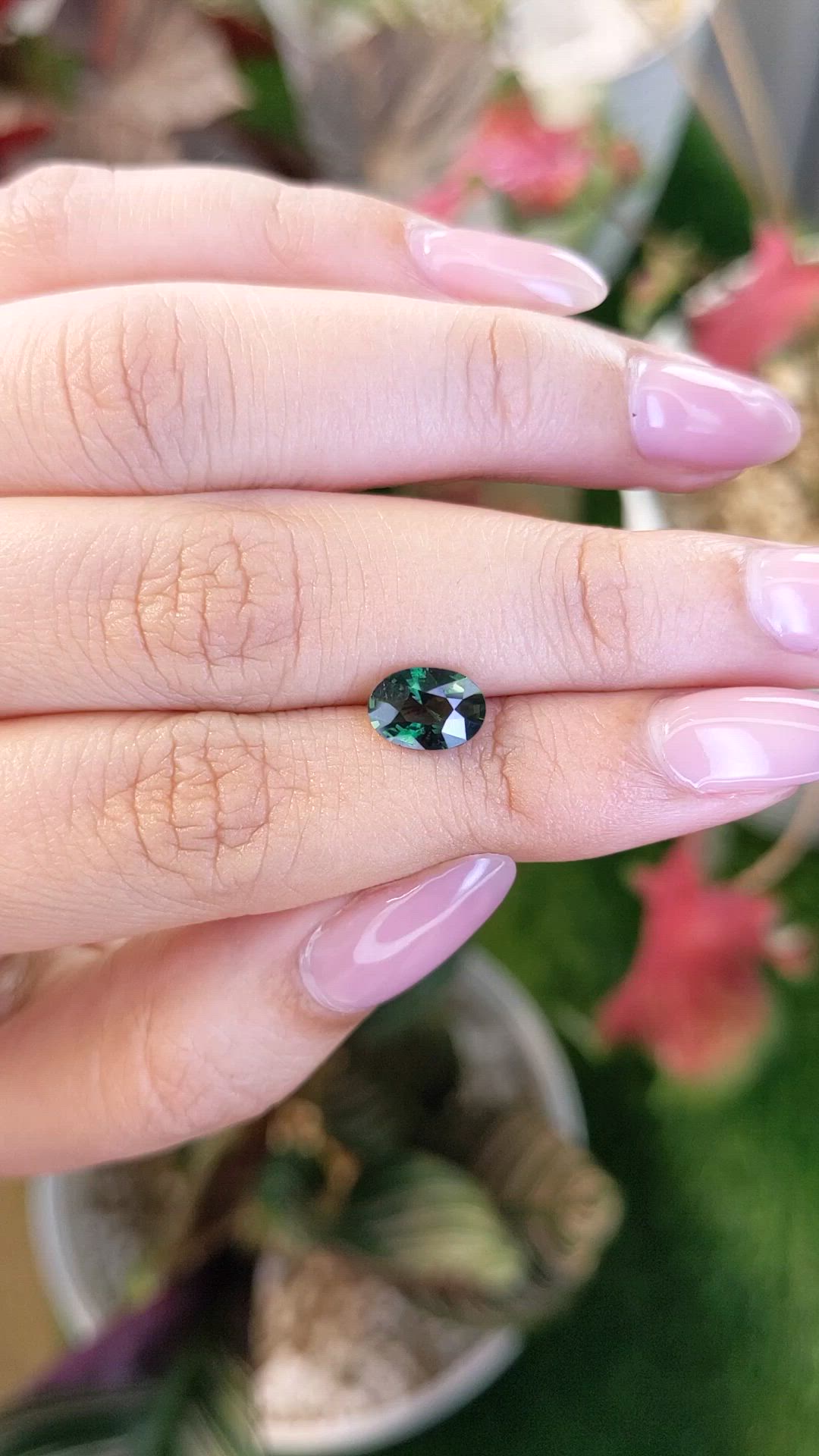 1.59 Ct. Bluish Green Sapphire from Ceylon (Sri Lanka) Size Video