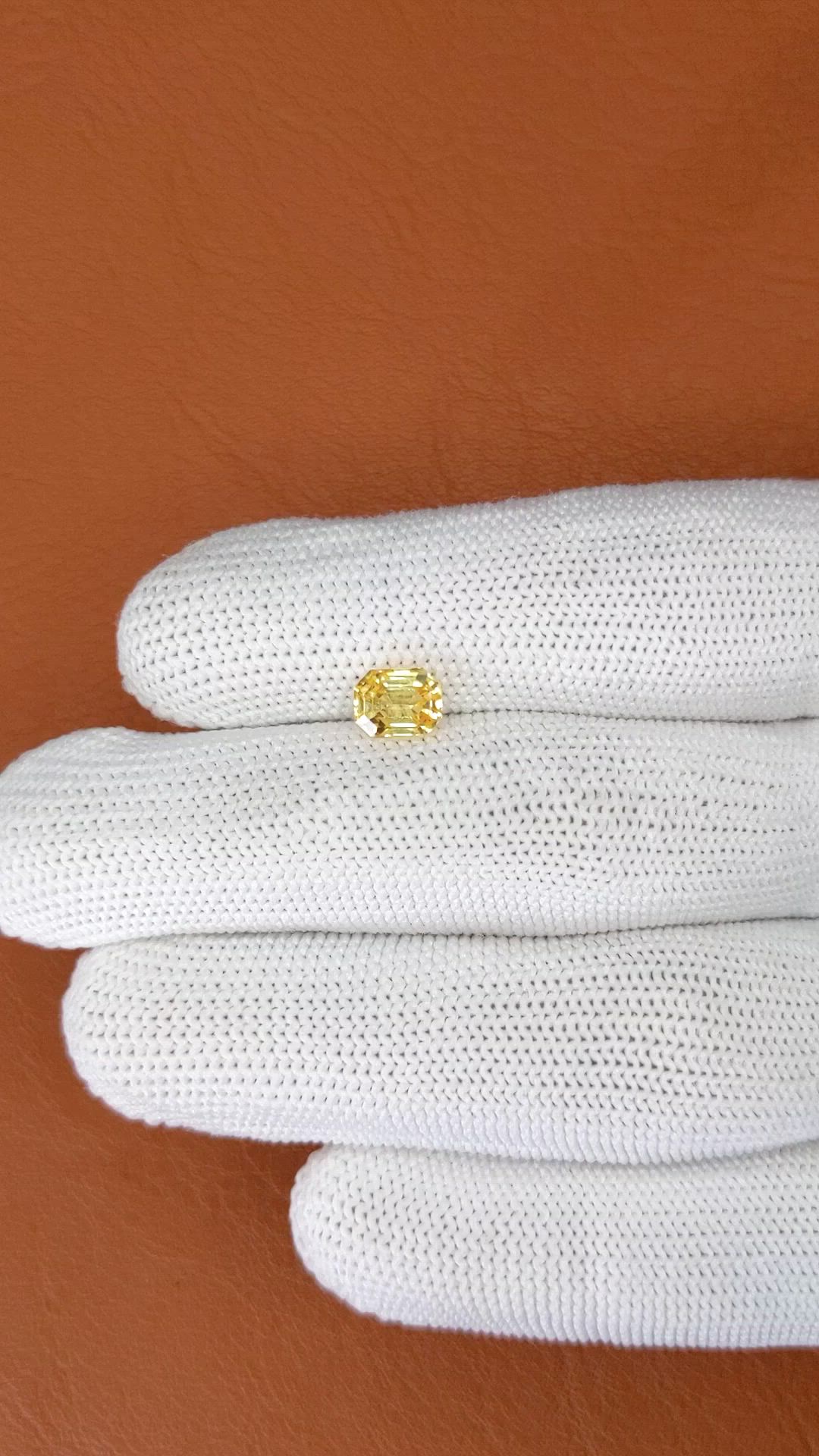1.64 Ct. Yellow Sapphire from Ceylon (Sri Lanka) Size Video