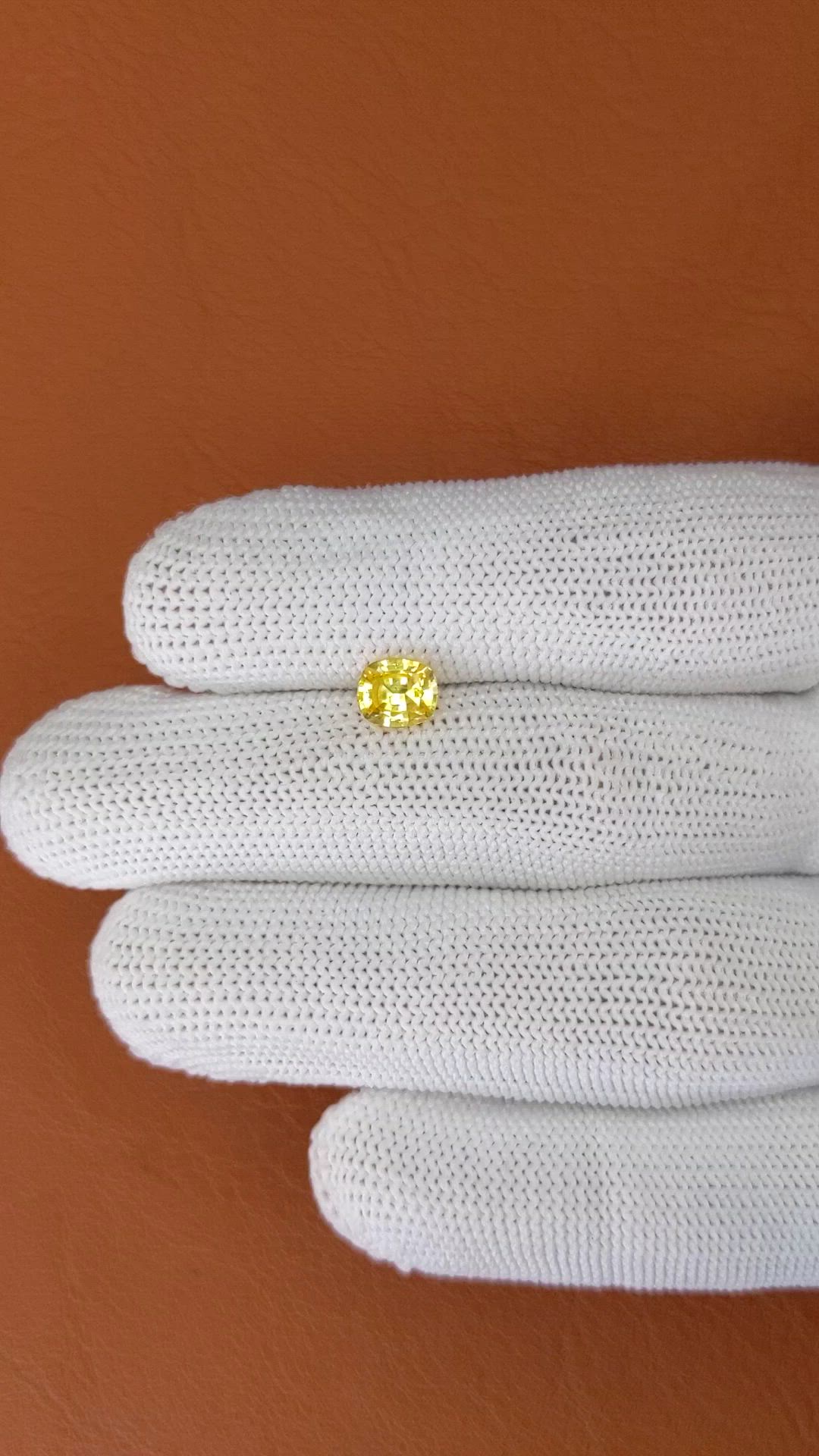 1.16 Ct. Yellow Sapphire from Ceylon (Sri Lanka) Size Video