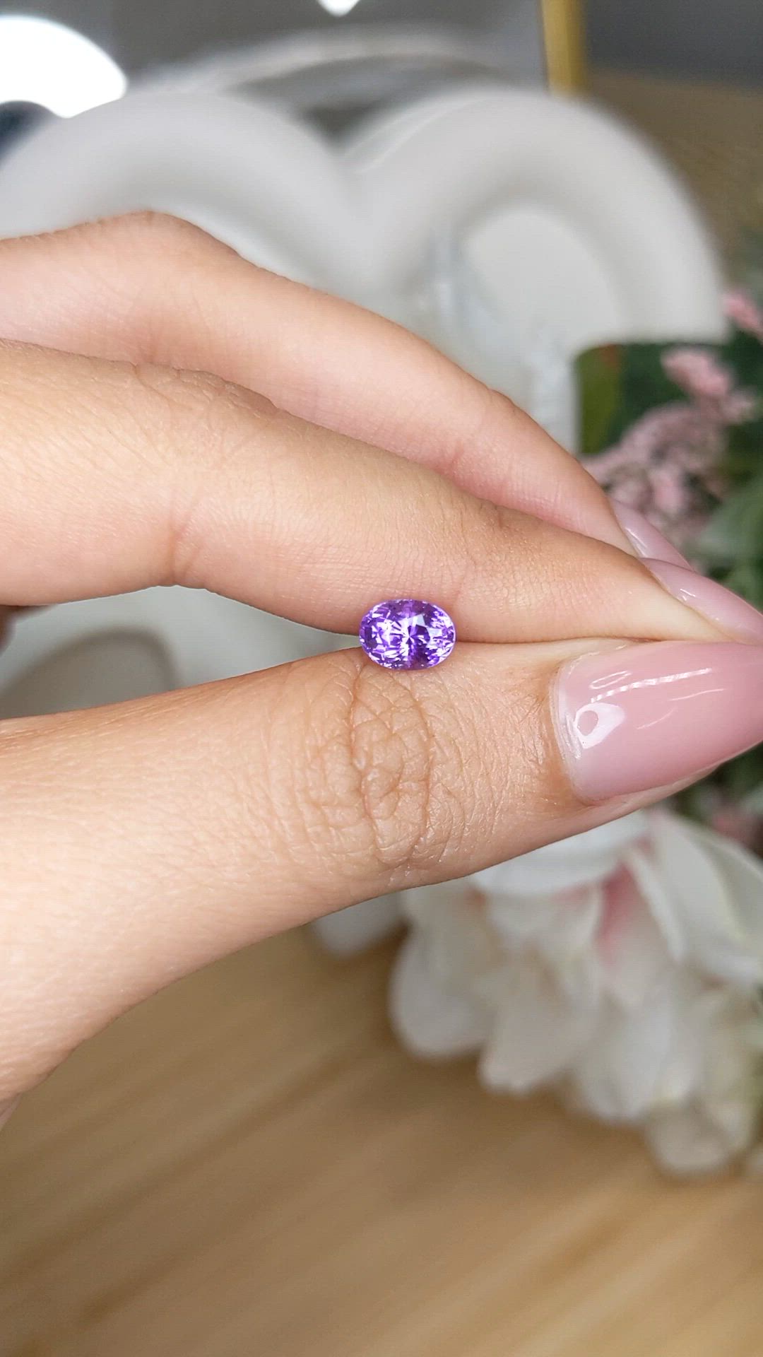 1.07 Ct. Purple Sapphire from Ceylon (Sri Lanka) Size Video