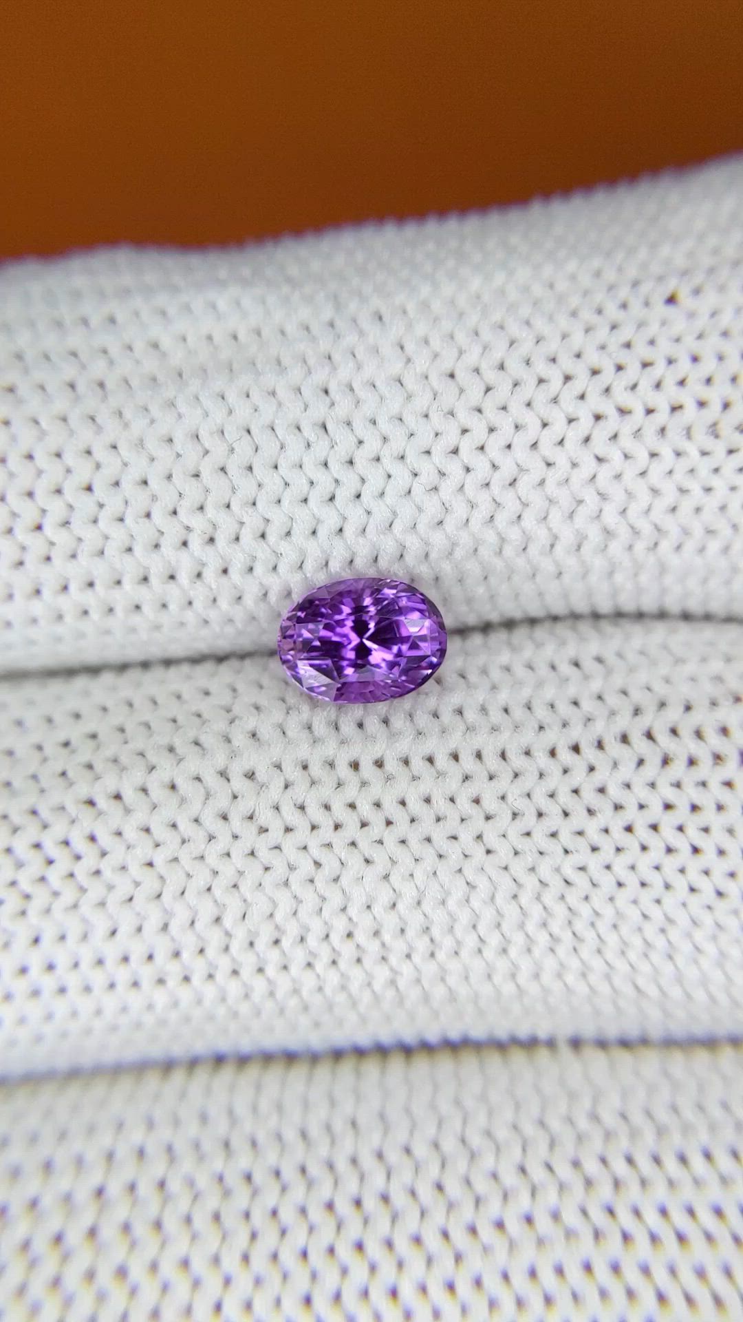 1.07 Ct. Purple Sapphire from Ceylon (Sri Lanka) Size Video