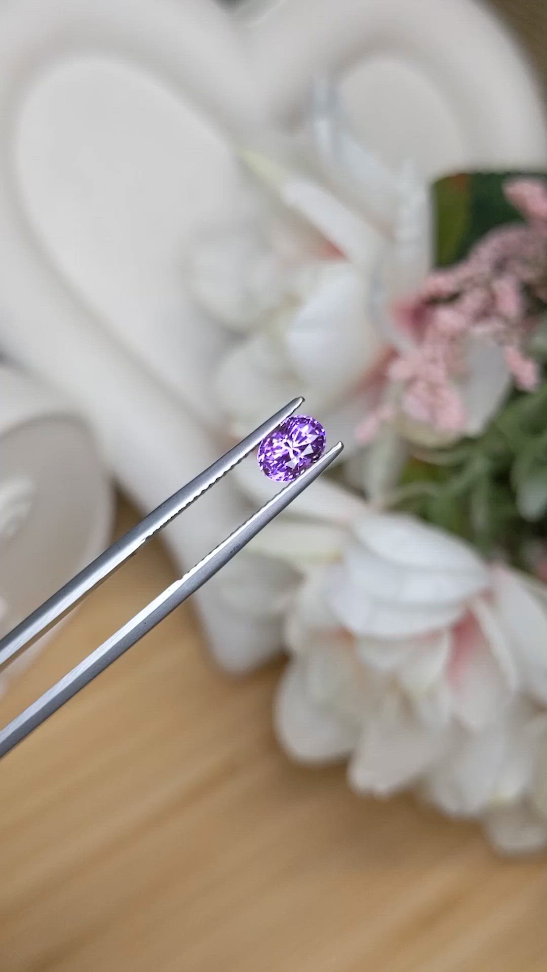 1.07 Ct. Purple Sapphire from Ceylon (Sri Lanka) Size Video