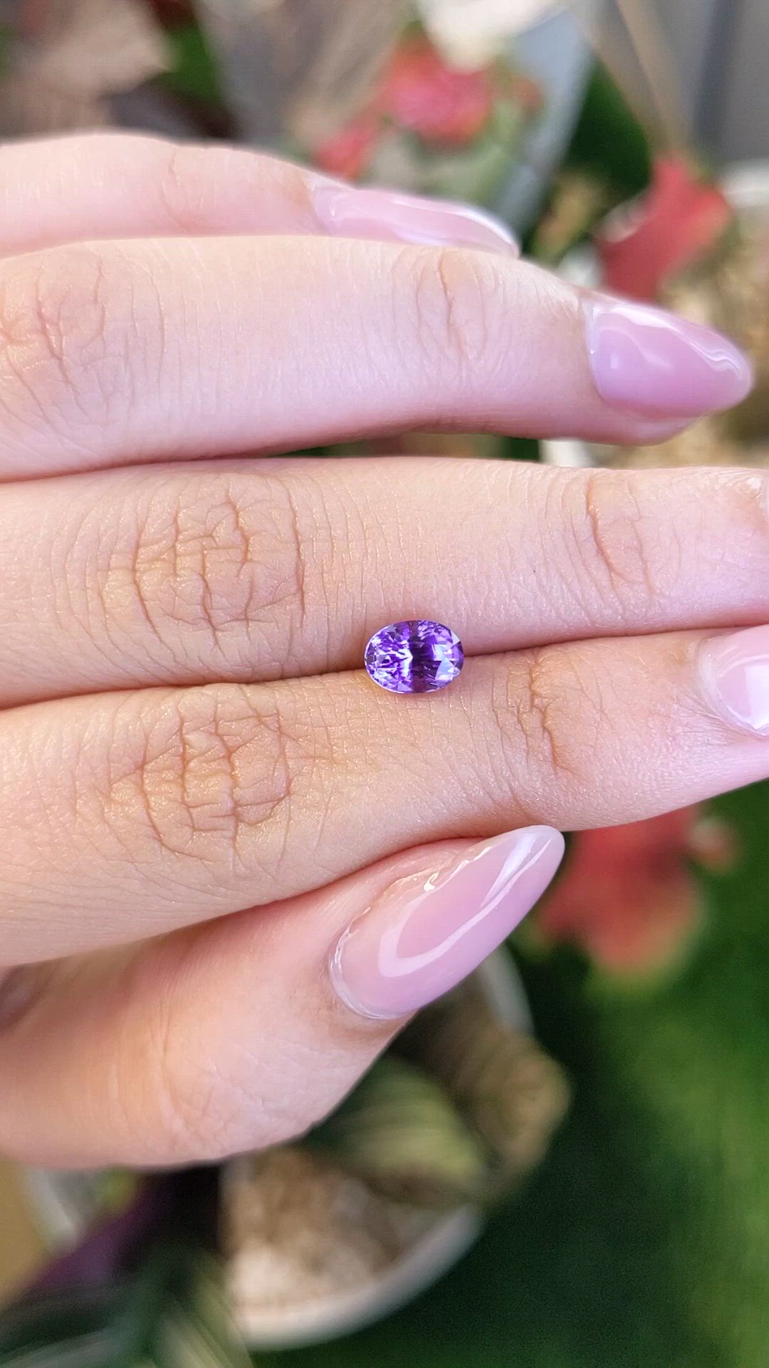 1.07 Ct. Purple Sapphire from Ceylon (Sri Lanka) Size Video