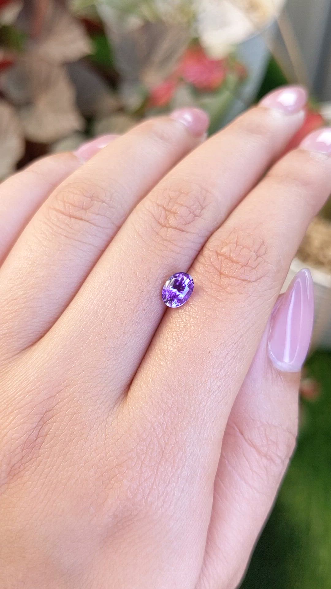 1.07 Ct. Purple Sapphire from Ceylon (Sri Lanka) Size Video